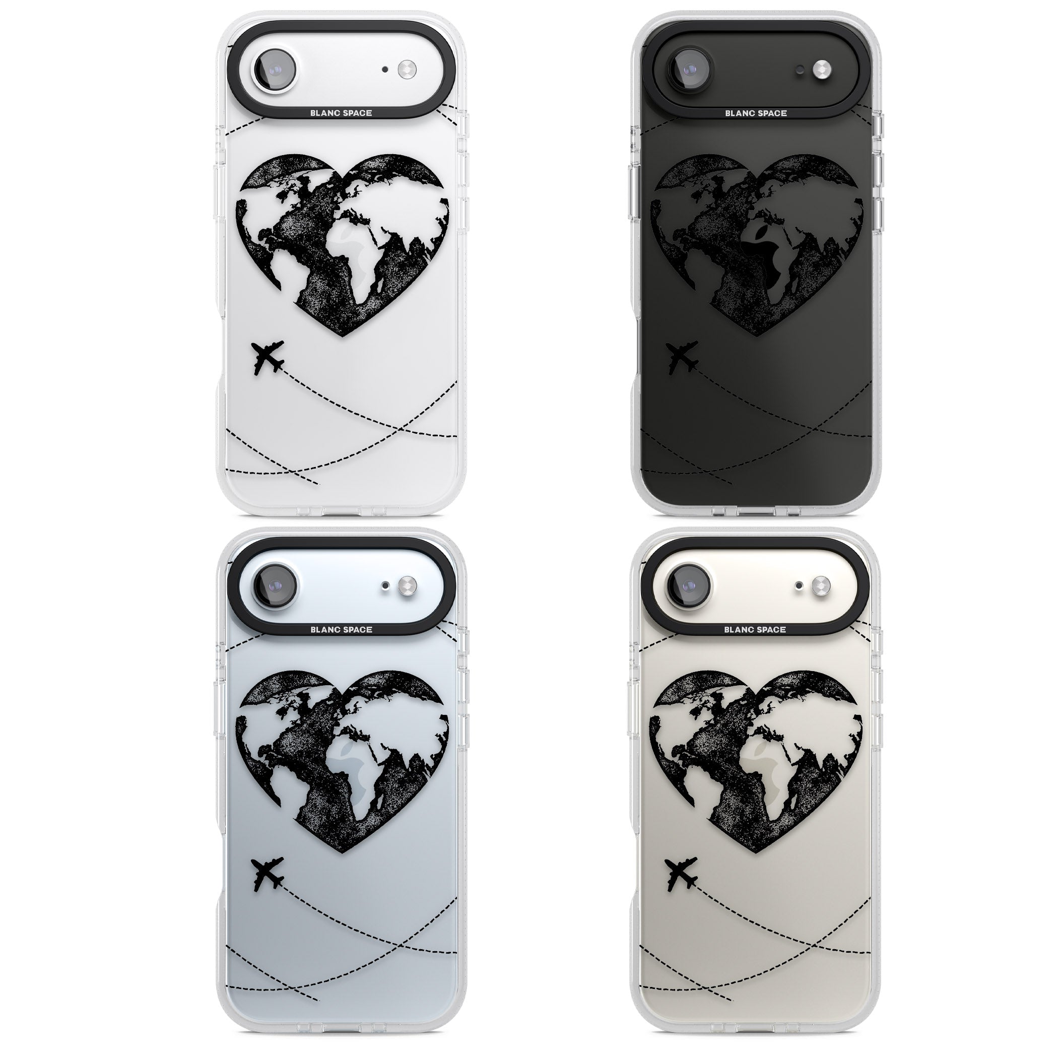 Globe Heart iPhone 17 Air Impact Air Clear Phone Case APT Impact Protection