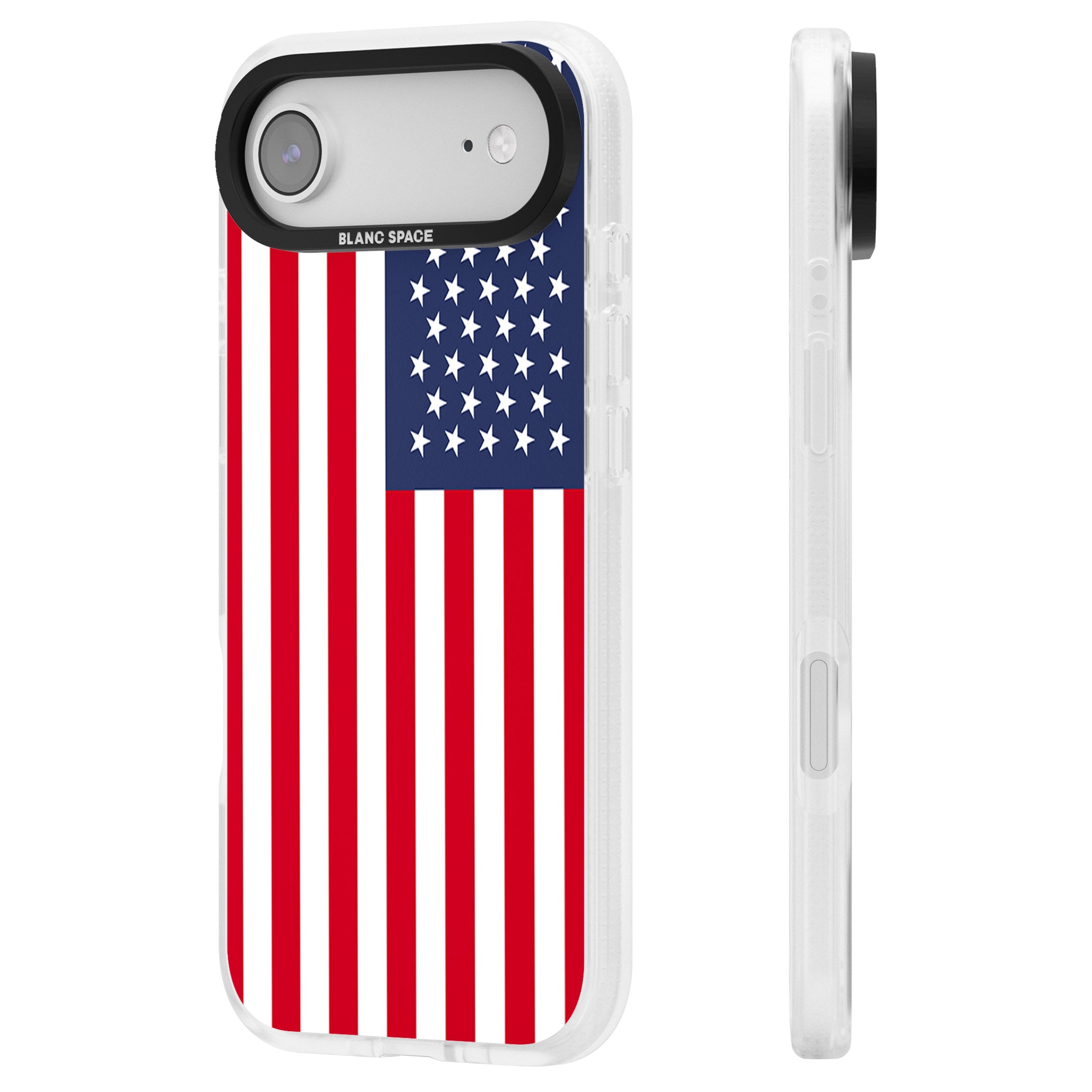 American Flag iPhone 17 Air Impact Air Clear Phone Case Side Profile