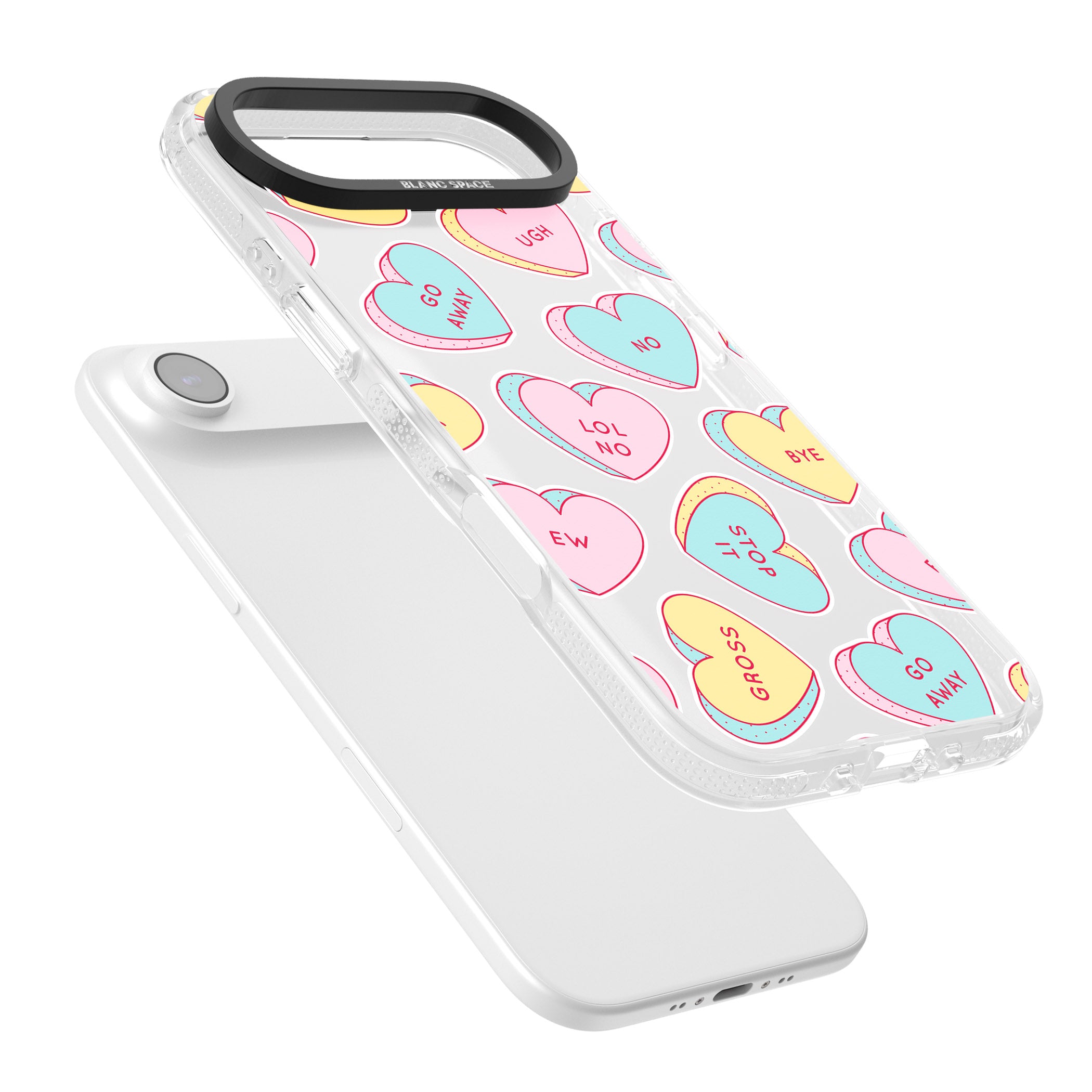 Sarcastic Love Hearts iPhone 17 Air Impact Air Clear Phone Case Colours