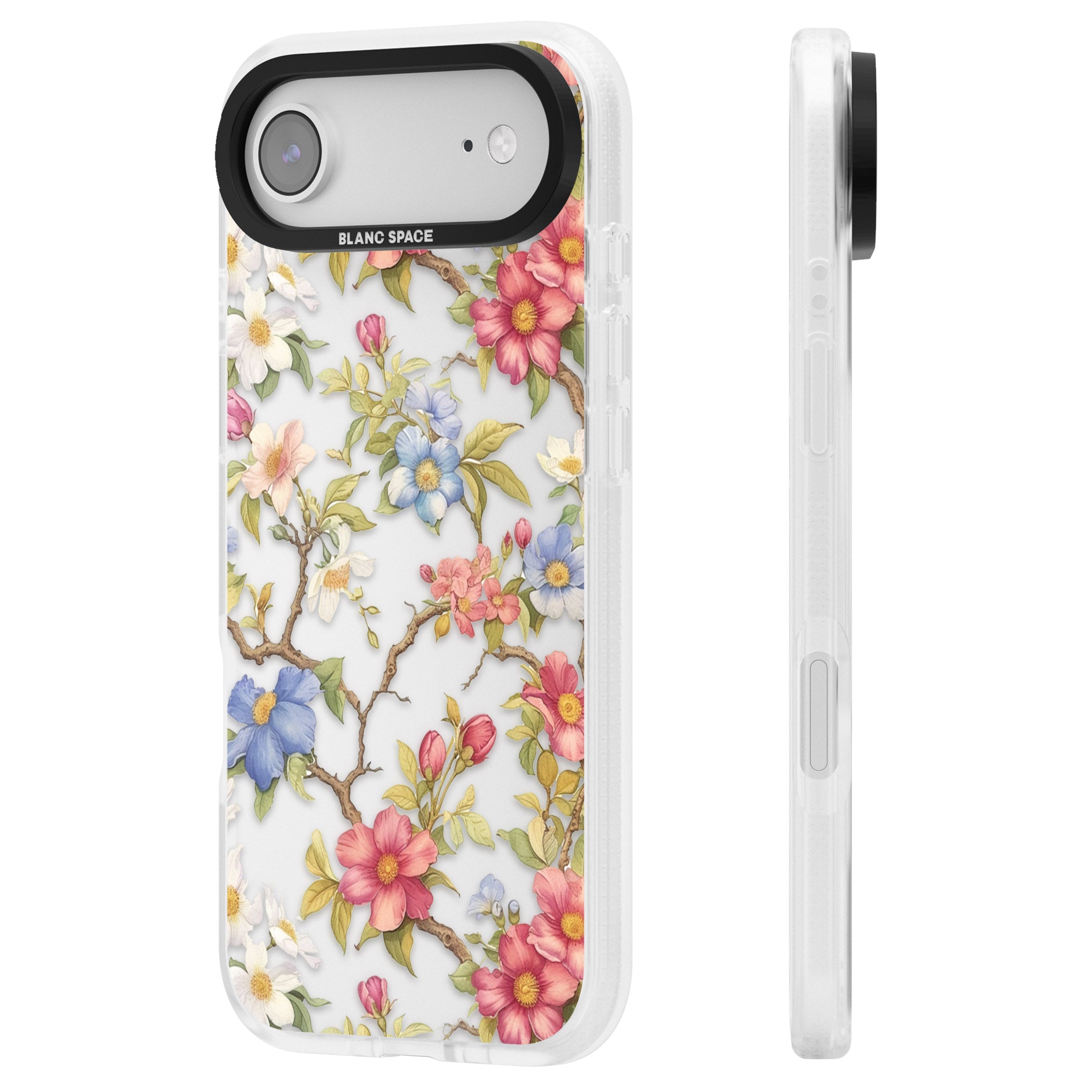 Vintage Vines & Flowers iPhone 17 Air Impact Air Clear Phone Case Side Profile