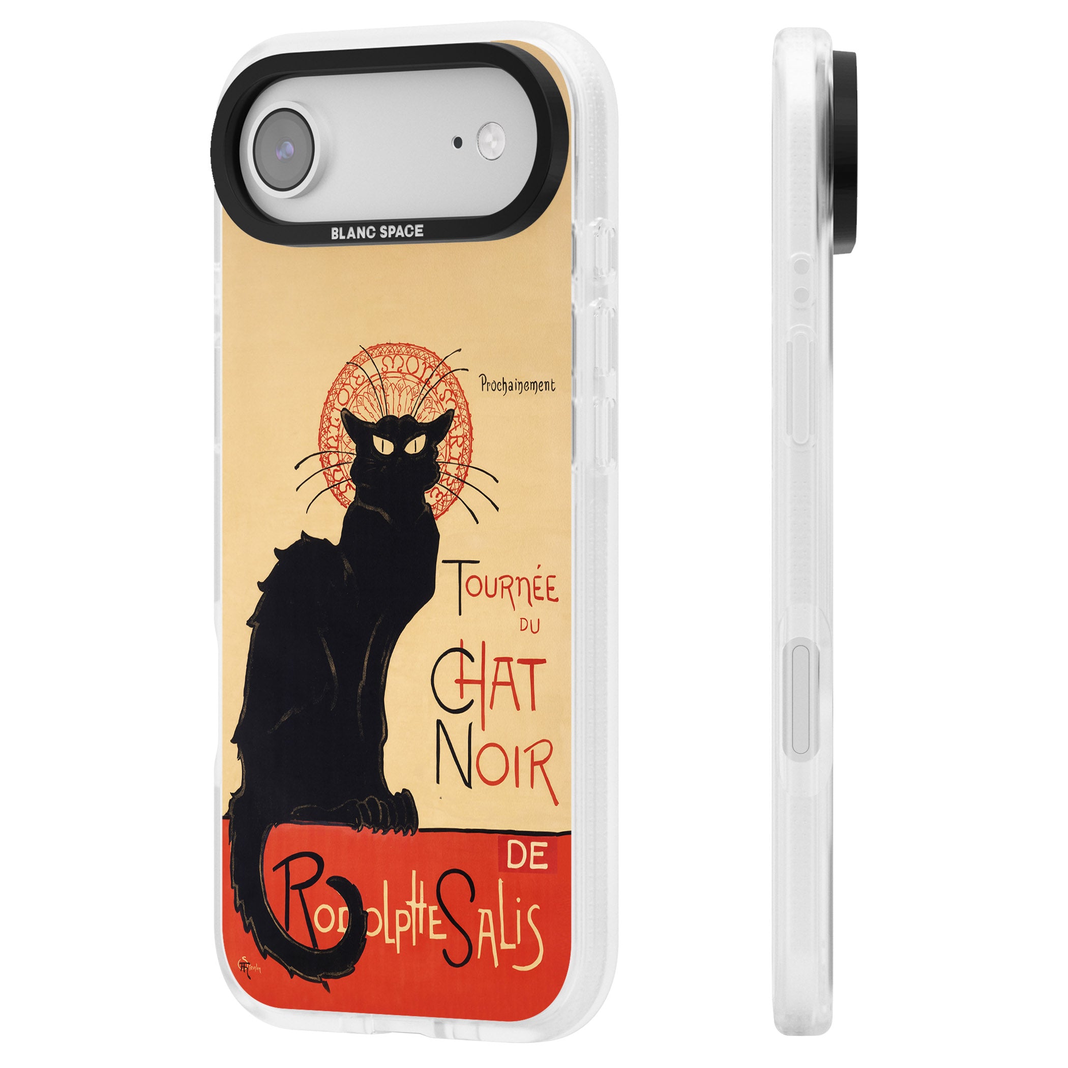 Tournee Du Chat Noir Poster iPhone 17 Air Impact Air Clear Phone Case Side Profile