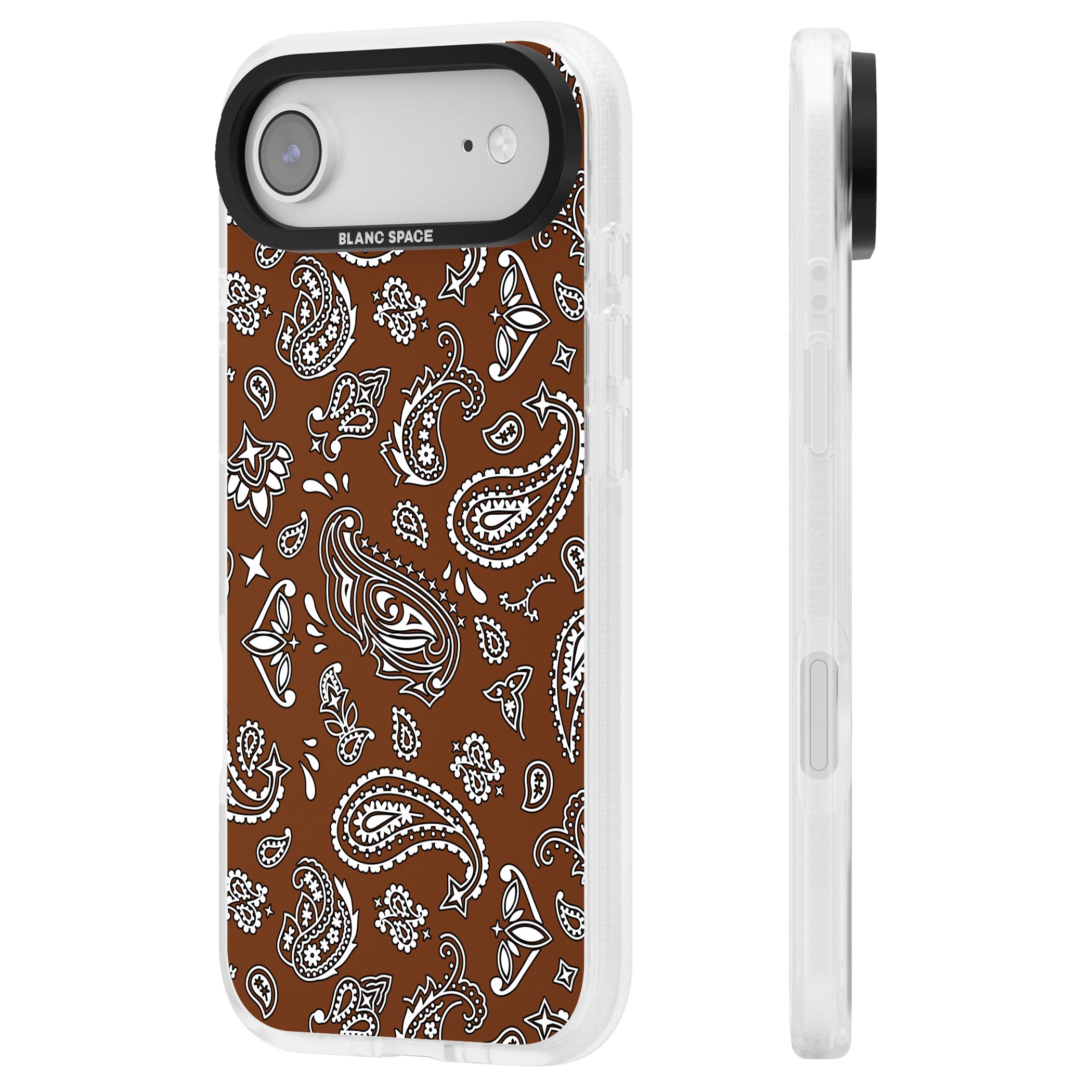 Brown Bandana iPhone 17 Air Impact Air Clear Phone Case Side Profile