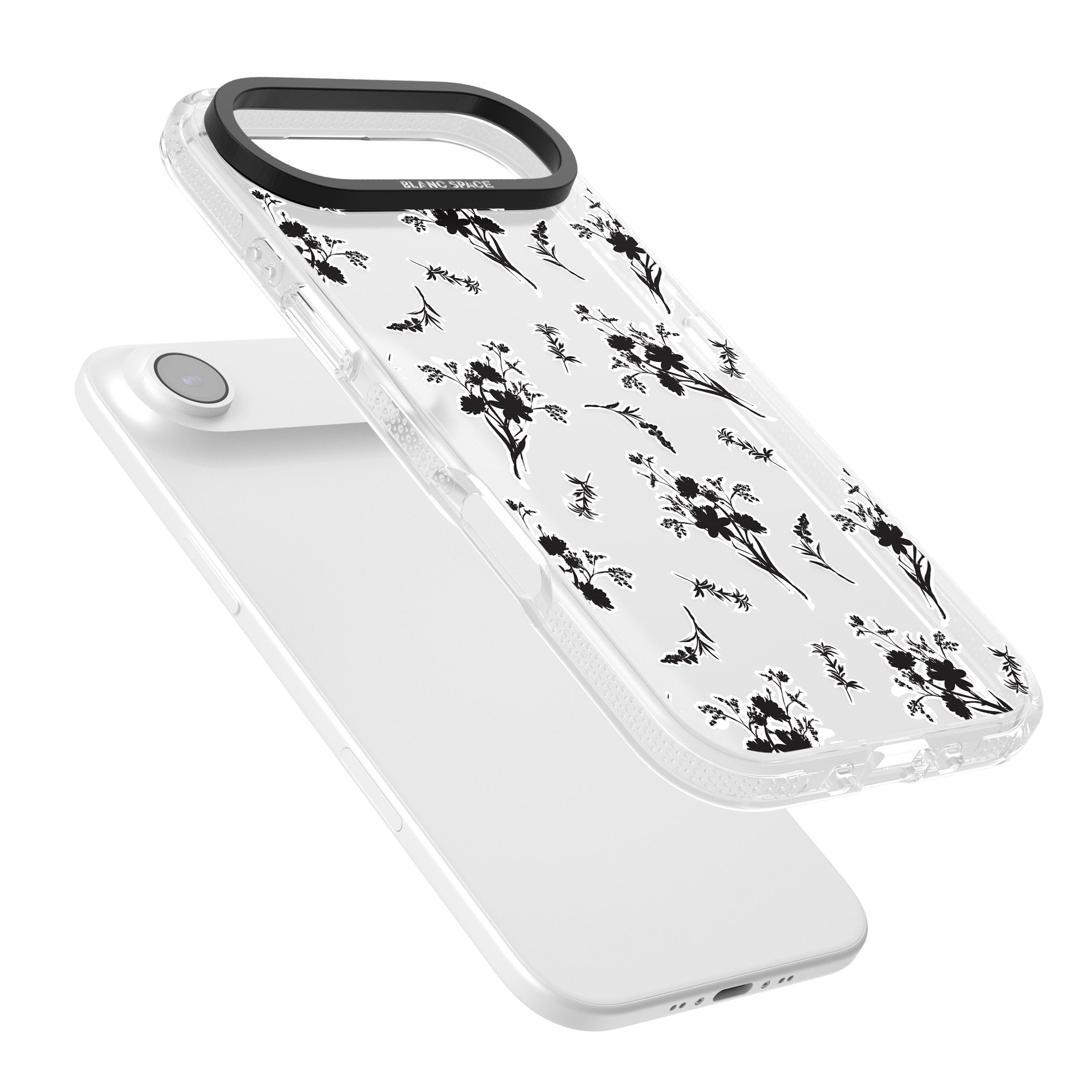 Black Sticker Wildflowers iPhone 17 Air Impact Air Clear Phone Case Colours