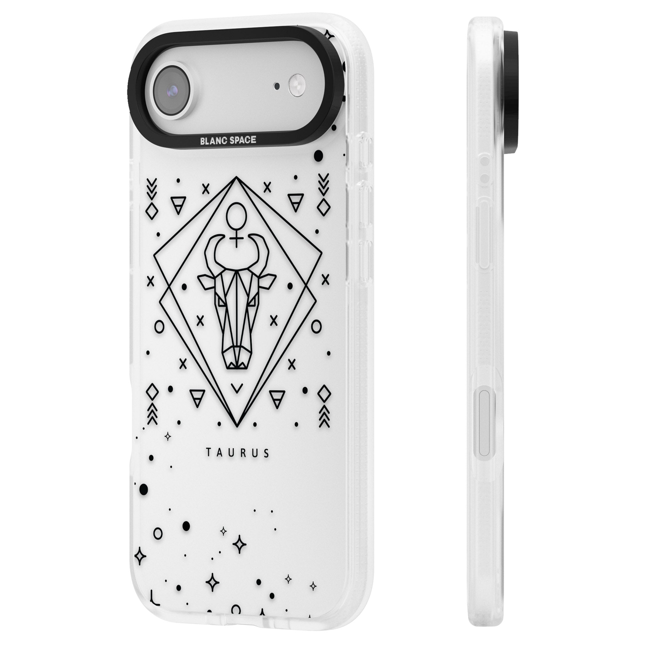 Taurus Emblem iPhone 17 Air Impact Air Clear Phone Case Side Profile