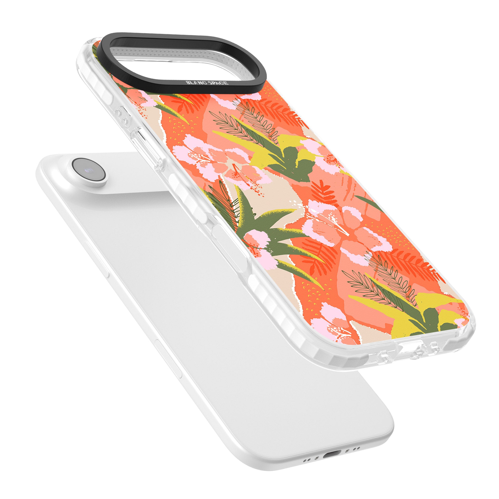 Hawaiian Flowers Abstract Pattern iPhone 17 Air Impact Clear Phone Case Colours