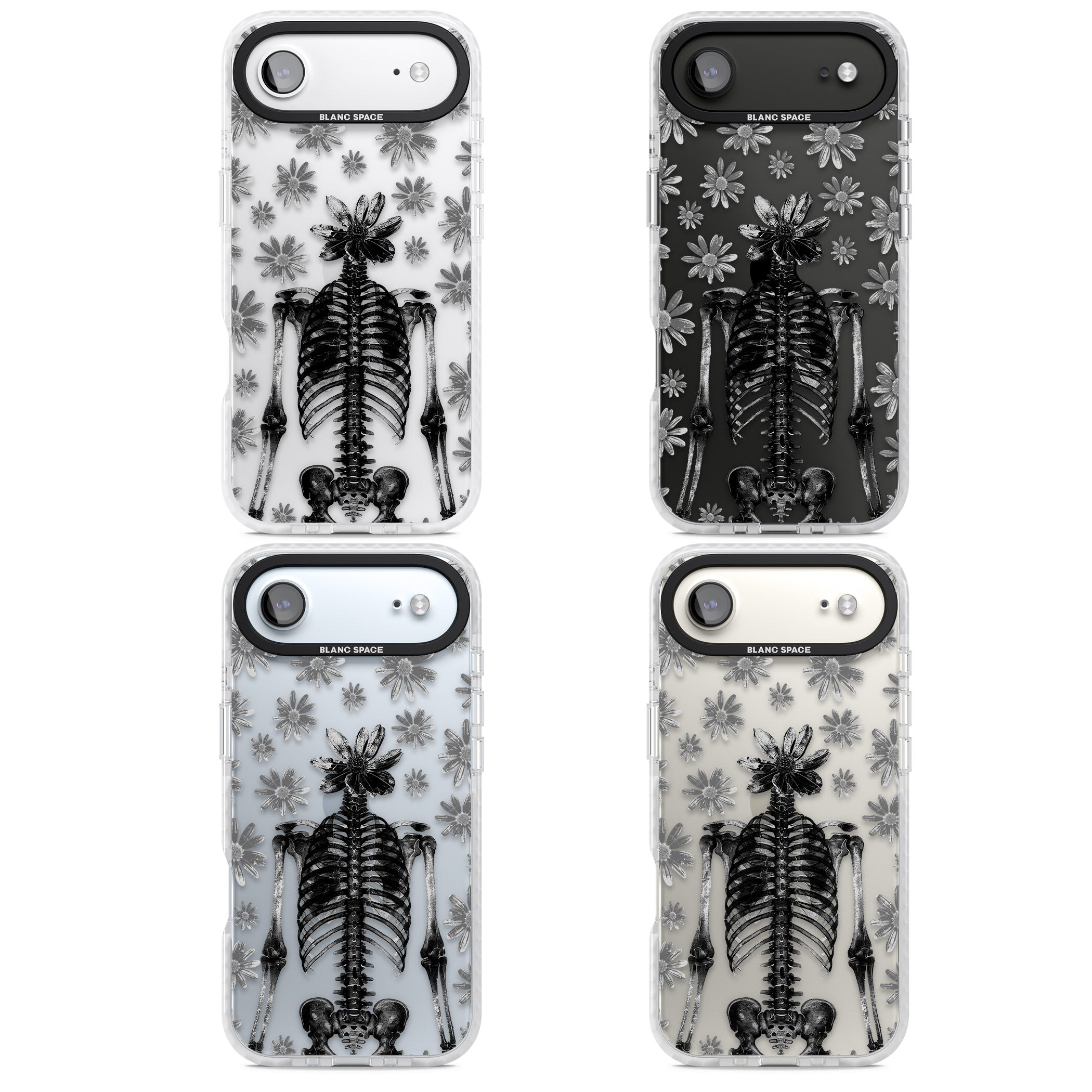 Skeleton Flower iPhone 17 Air Impact Clear Phone Case APT Impact Protection