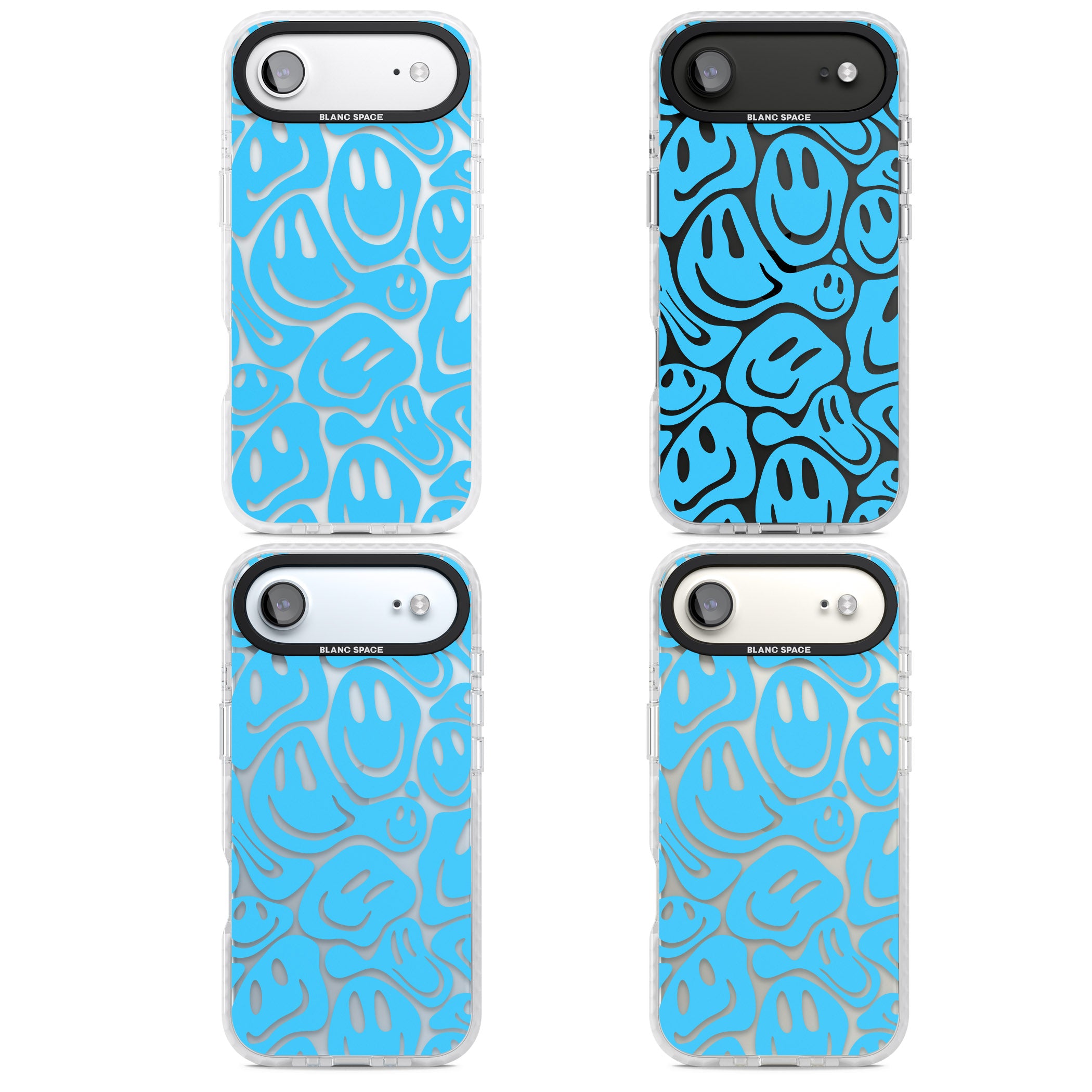 Blue Acid Faces iPhone 17 Air Impact Clear Phone Case APT Impact Protection