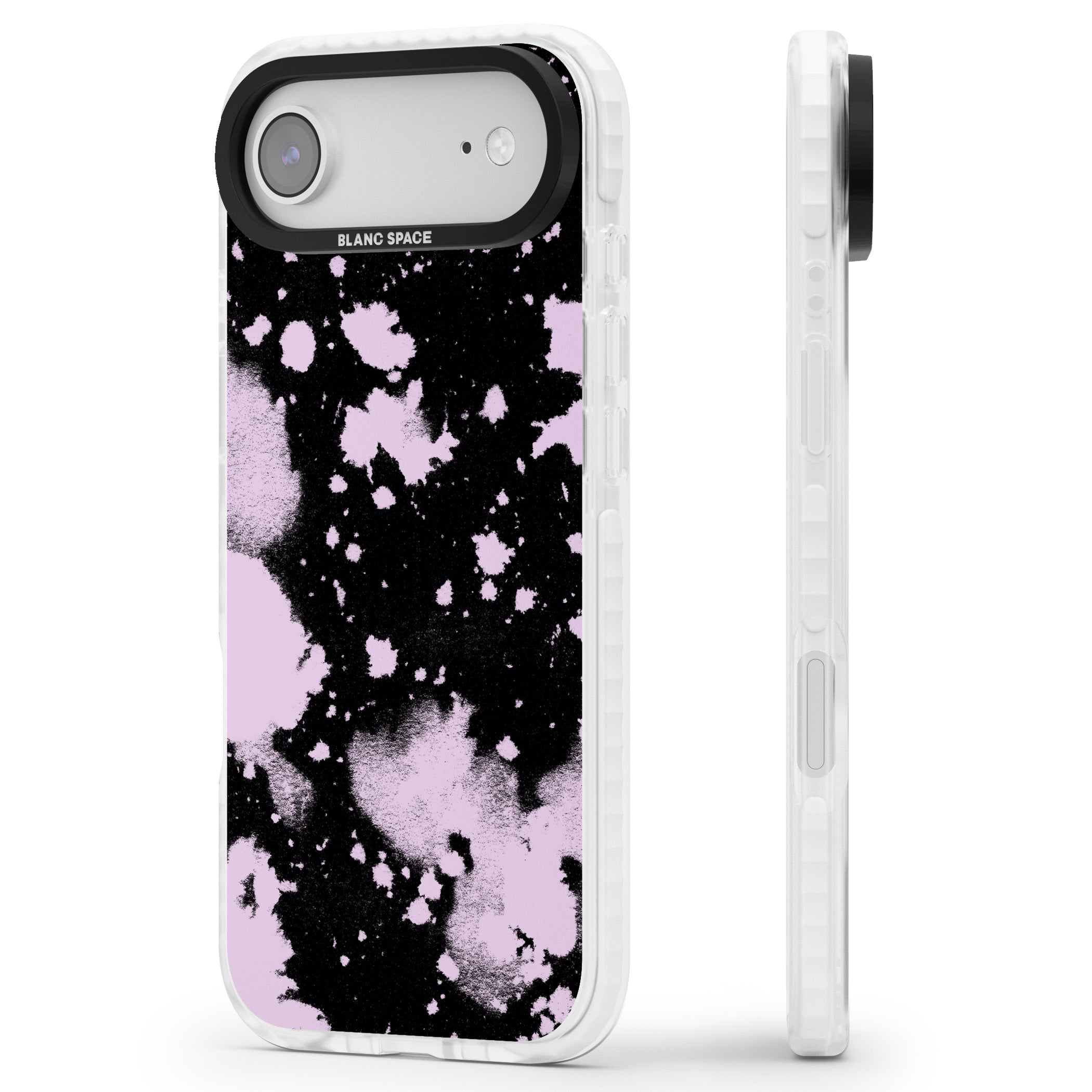 Pink & Black Acid Wash Tie Dye iPhone 17 Air Impact Clear Phone Case Side Profile