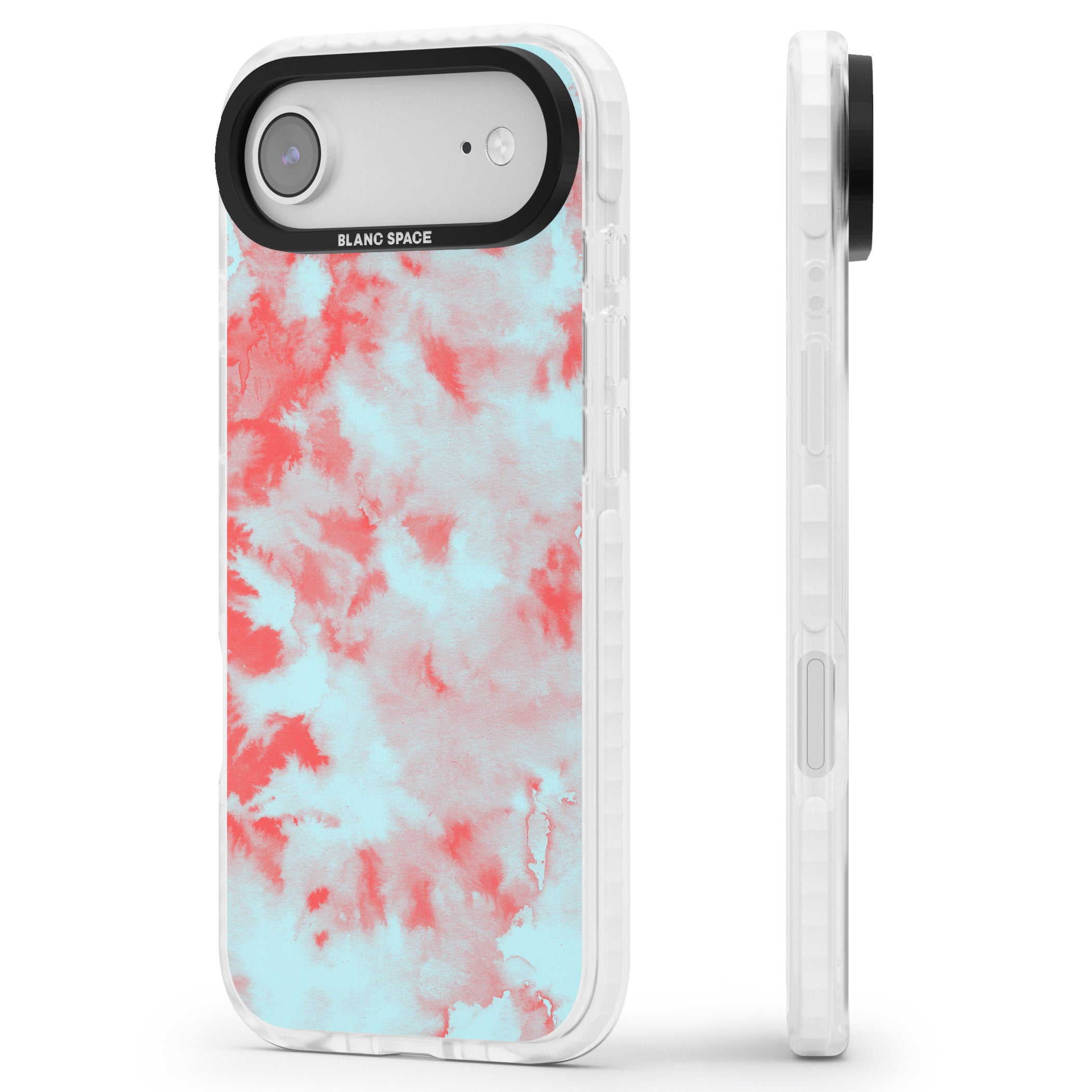 Red & Blue Acid Cloud iPhone 17 Air Impact Clear Phone Case Side Profile