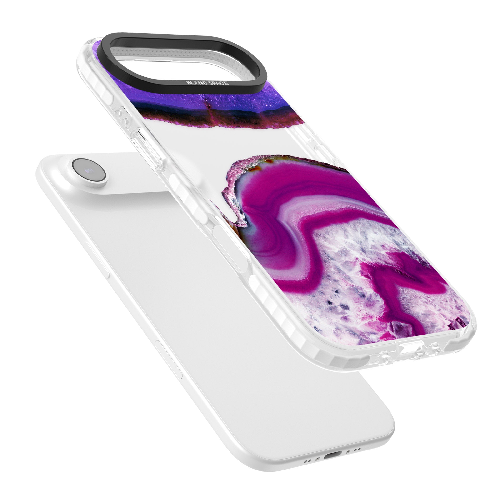 Amethyst Crystal Slice iPhone 17 Air Impact Clear Phone Case Colours