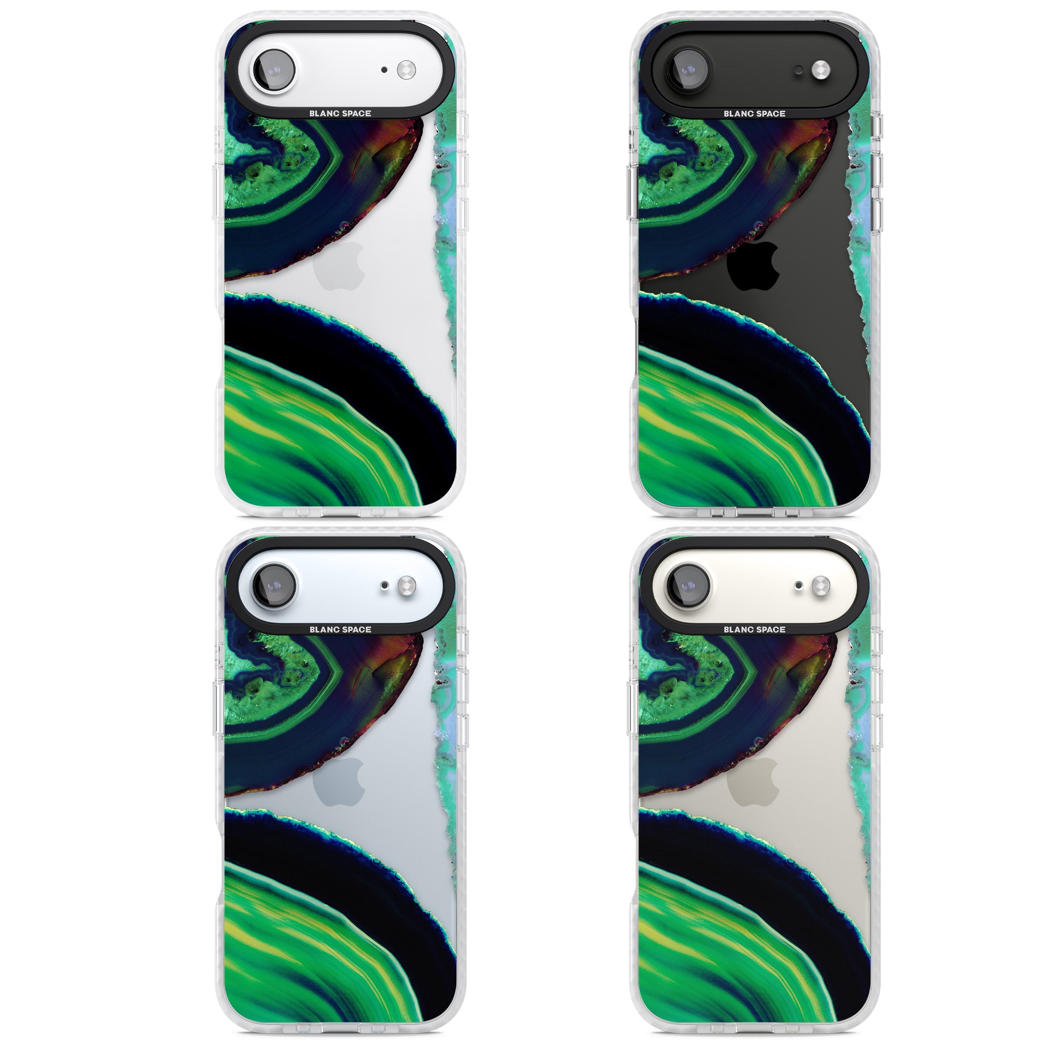 Green Geode Glow iPhone 17 Air Impact Clear Phone Case APT Impact Protection