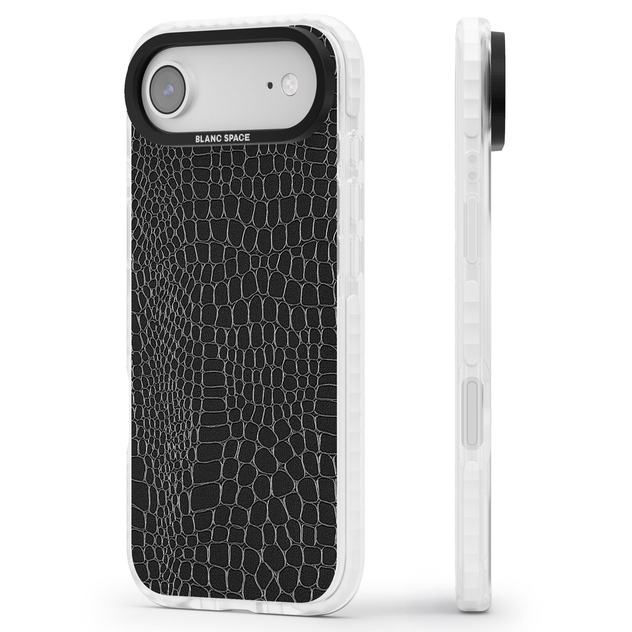 Black Snakeskin iPhone 17 Air Impact Clear Phone Case Side Profile