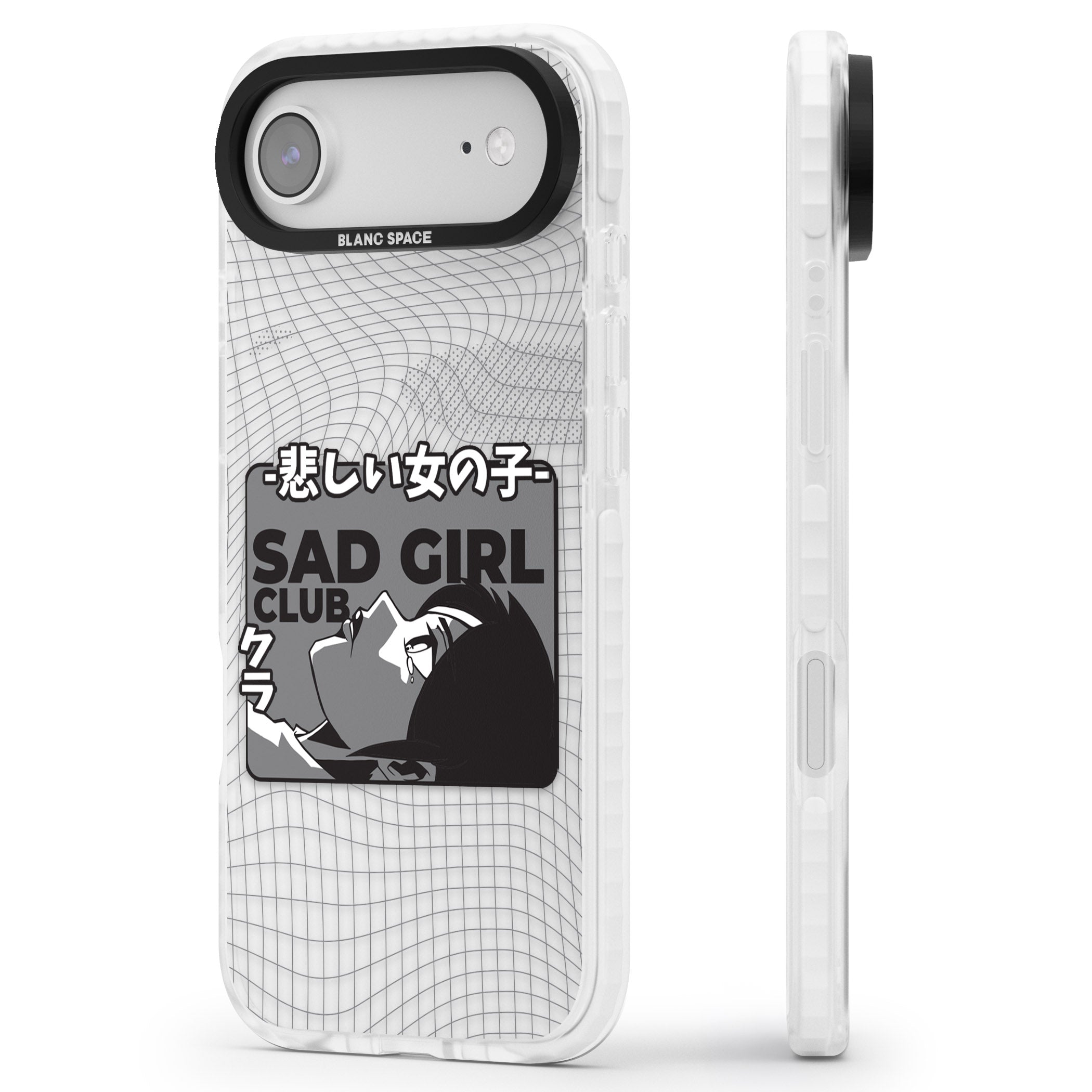 Sad Girl Club iPhone 17 Air Impact Clear Phone Case Side Profile