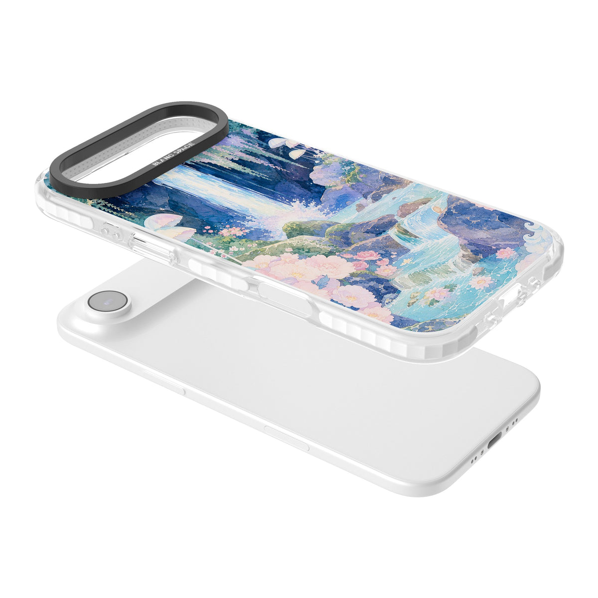 Mystic Waterfall iPhone Air Impact Clear Phone Case angled