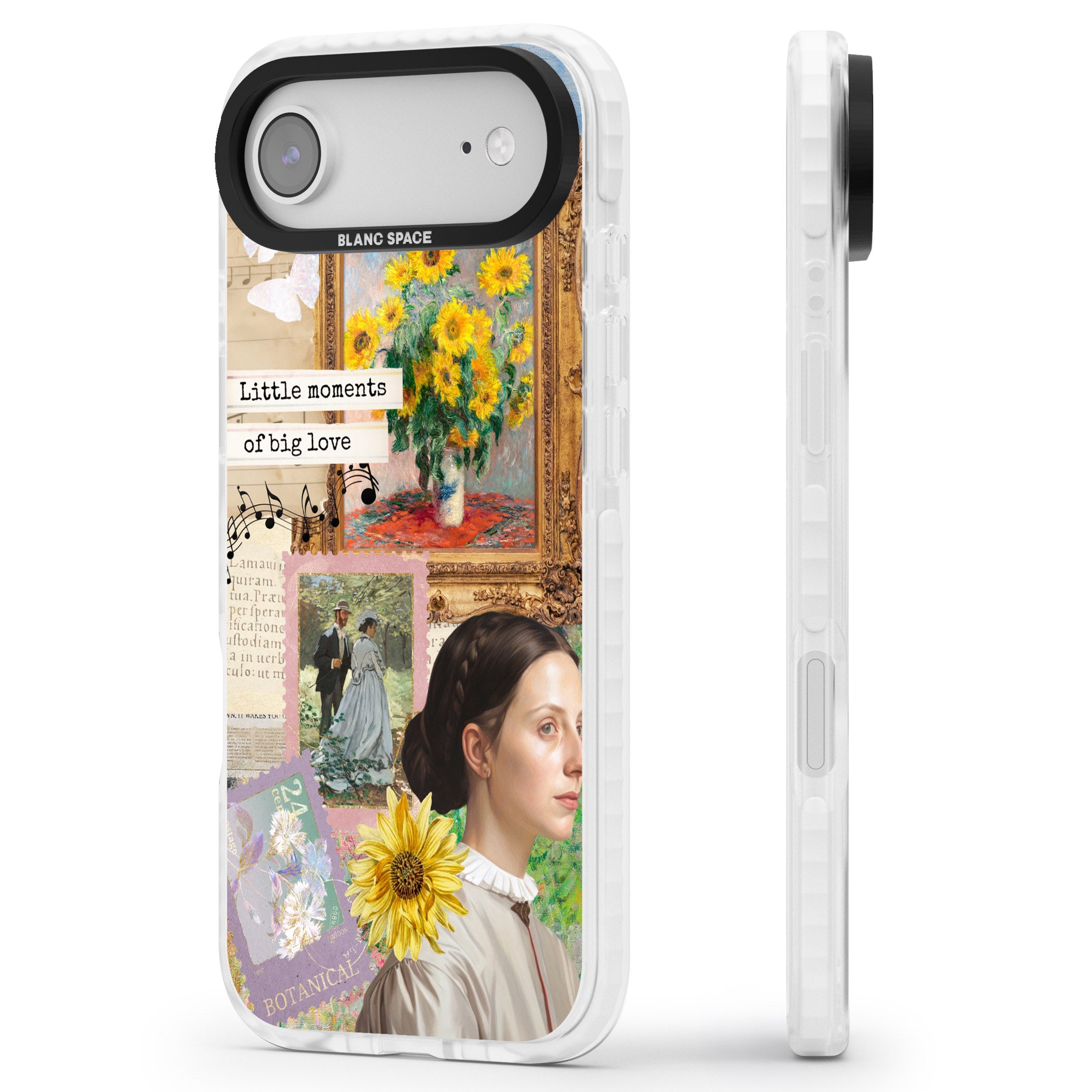 Monet 'Little Moments' Collage iPhone 17 Air Impact Clear Phone Case Side Profile