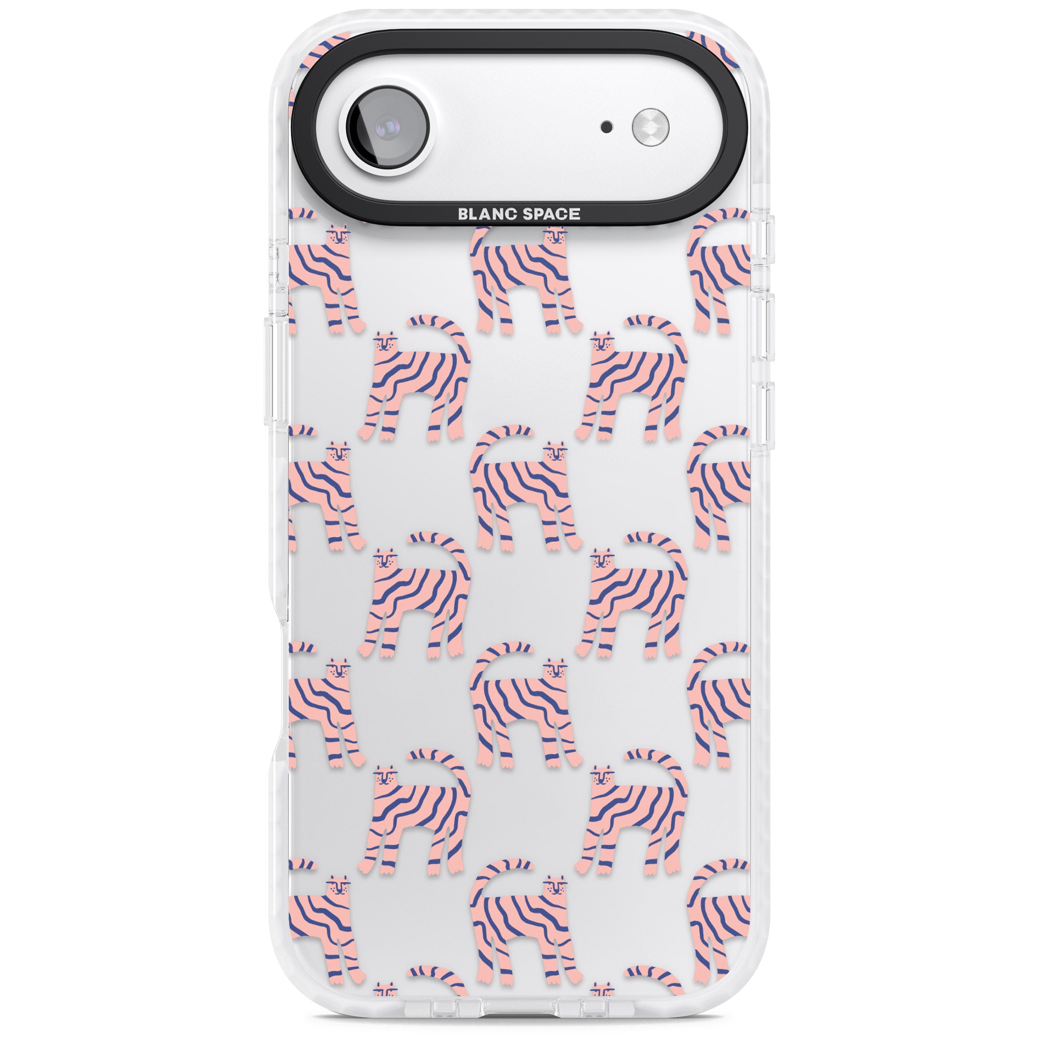 Pink And Blue Cat Pattern iPhone 17 Air Impact Clear Phone Case