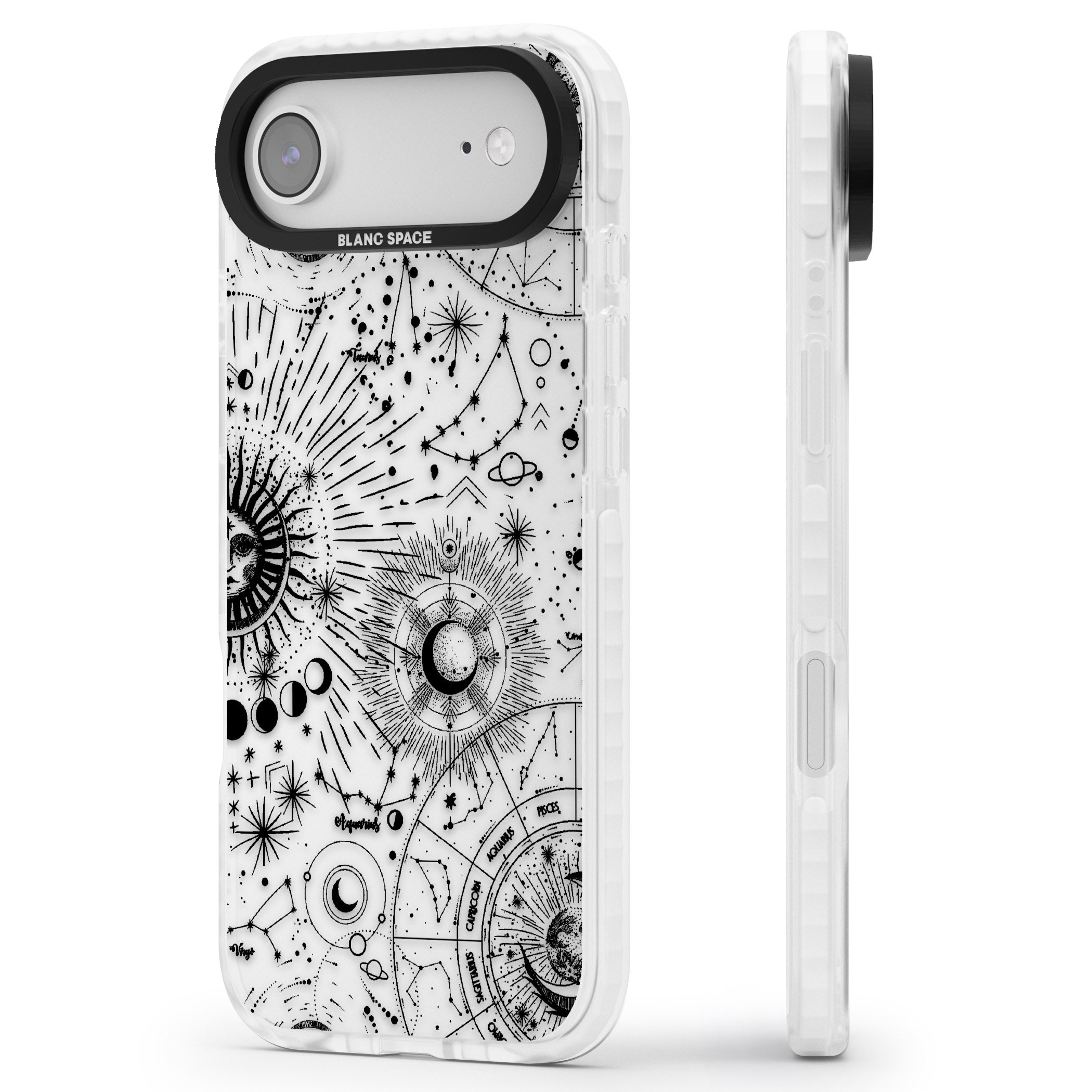 Celestial Chart iPhone 17 Air Impact Clear Phone Case Side Profile