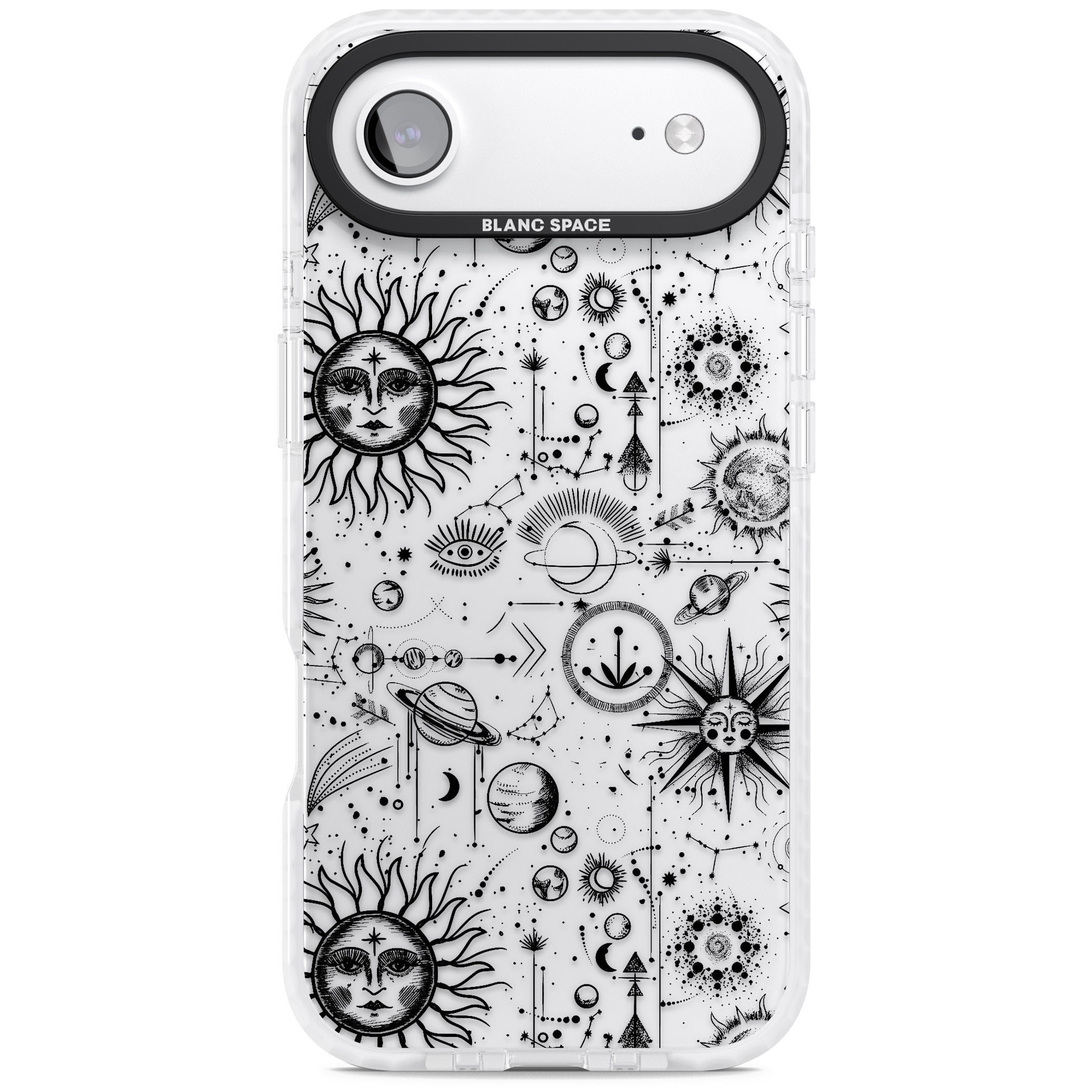 Cosmic Sun & Planets Zodiac iPhone 17 Air Impact Clear Phone Case