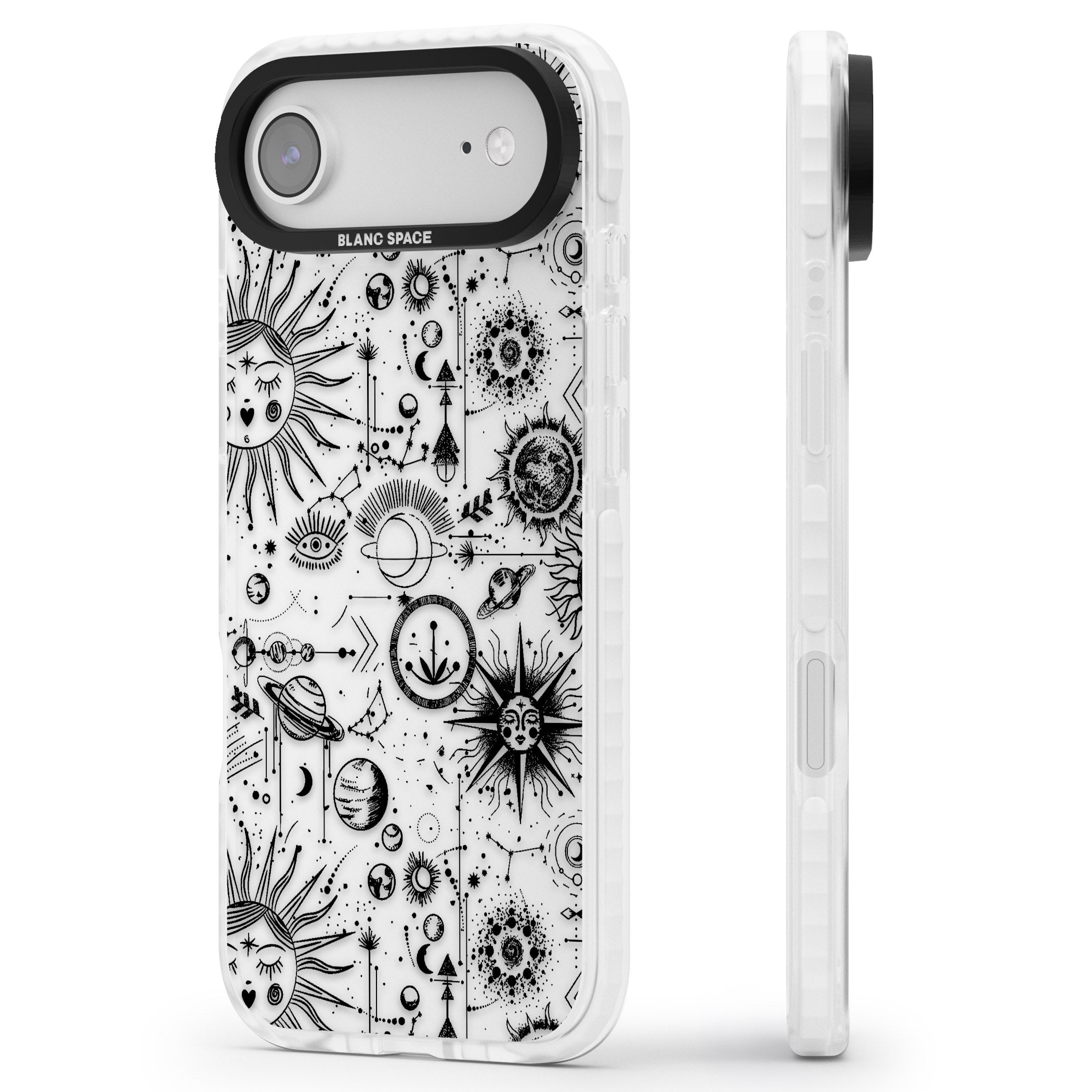 Cosmic Zodiac iPhone 17 Air Impact Clear Phone Case Side Profile