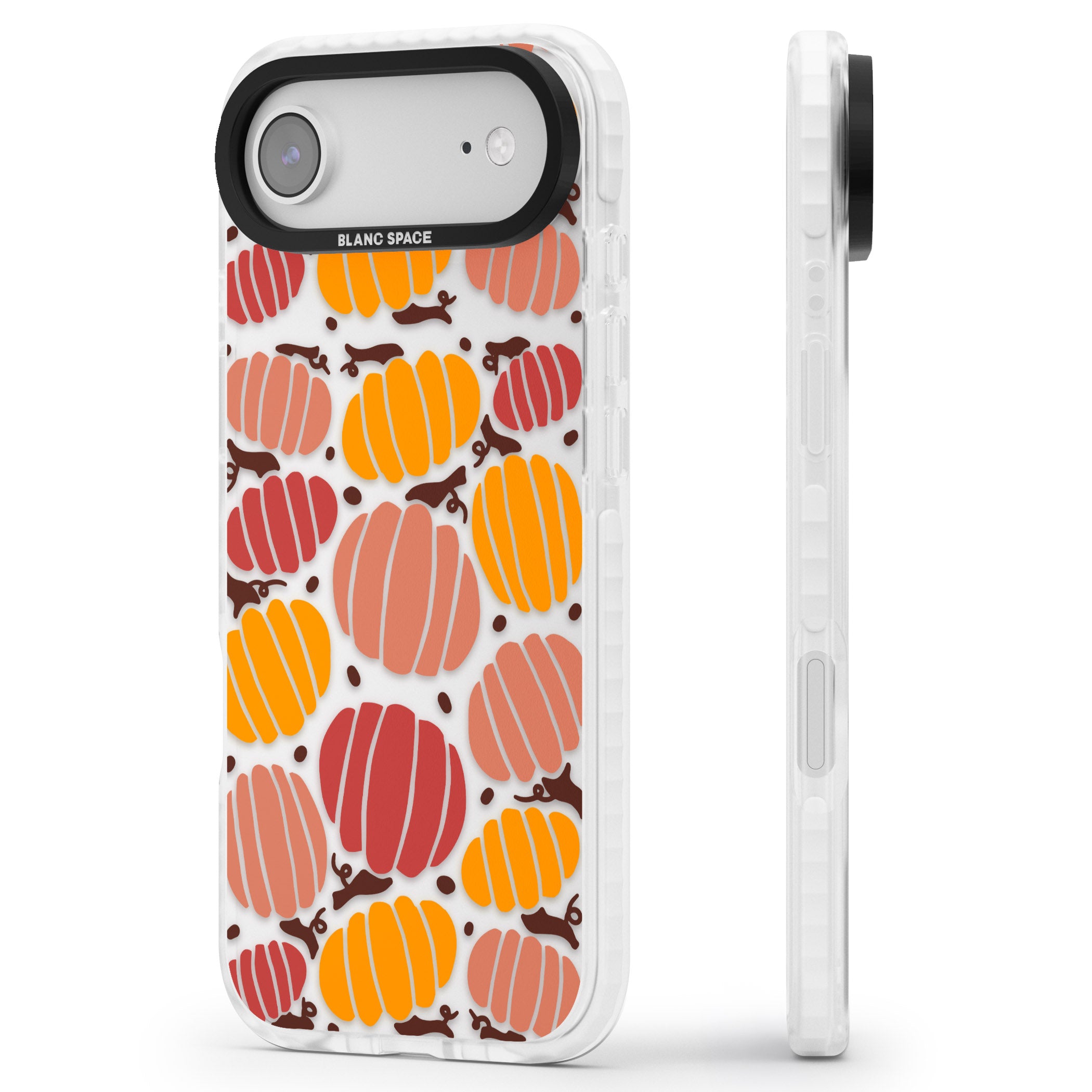 Autumn Pumpkin Patch iPhone 17 Air Impact Clear Phone Case Side Profile