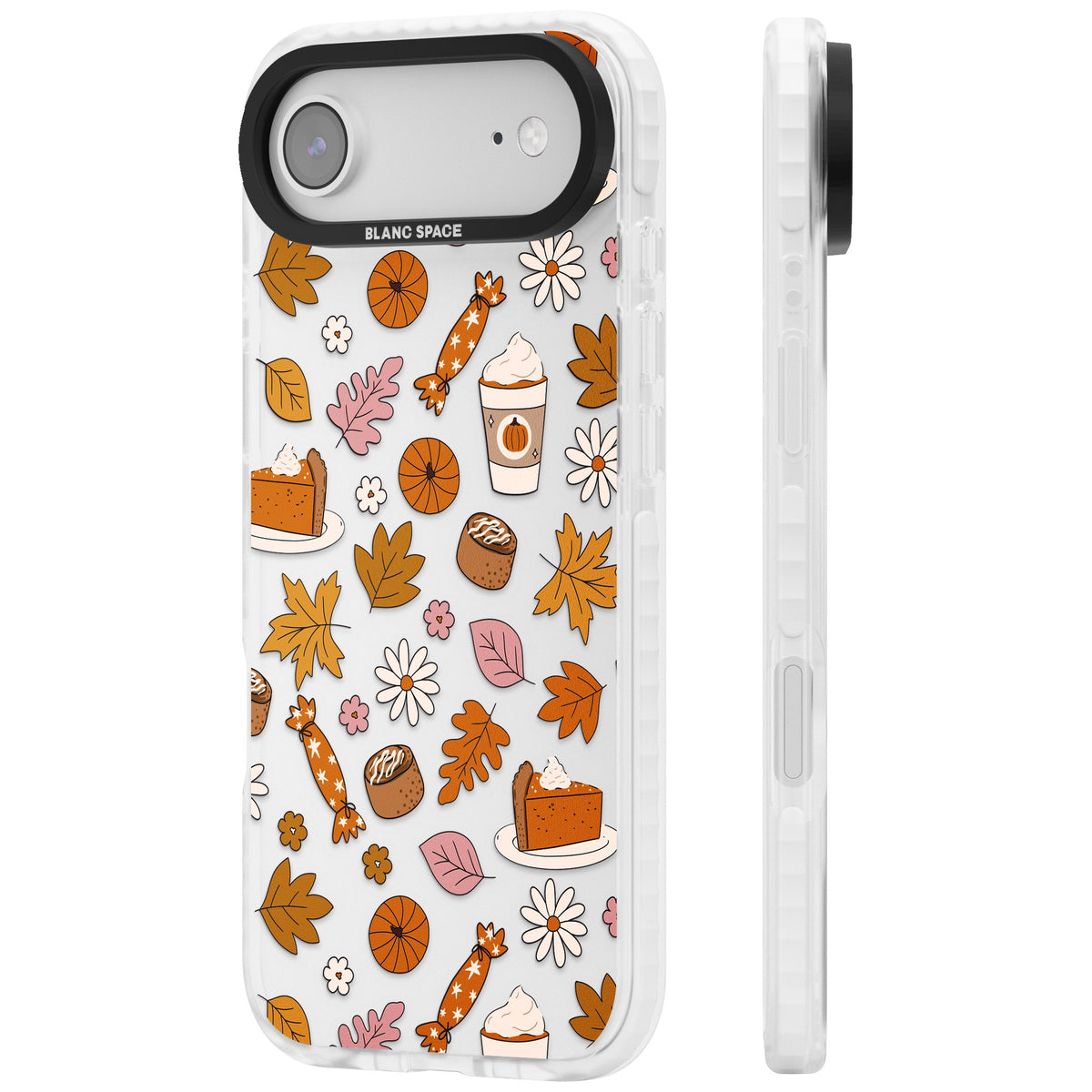 Pumpkin Spice iPhone Air Impact Clear Phone Case side