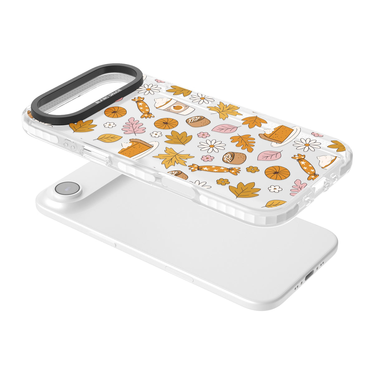 Pumpkin Spice iPhone Air Impact Clear Phone Case angled