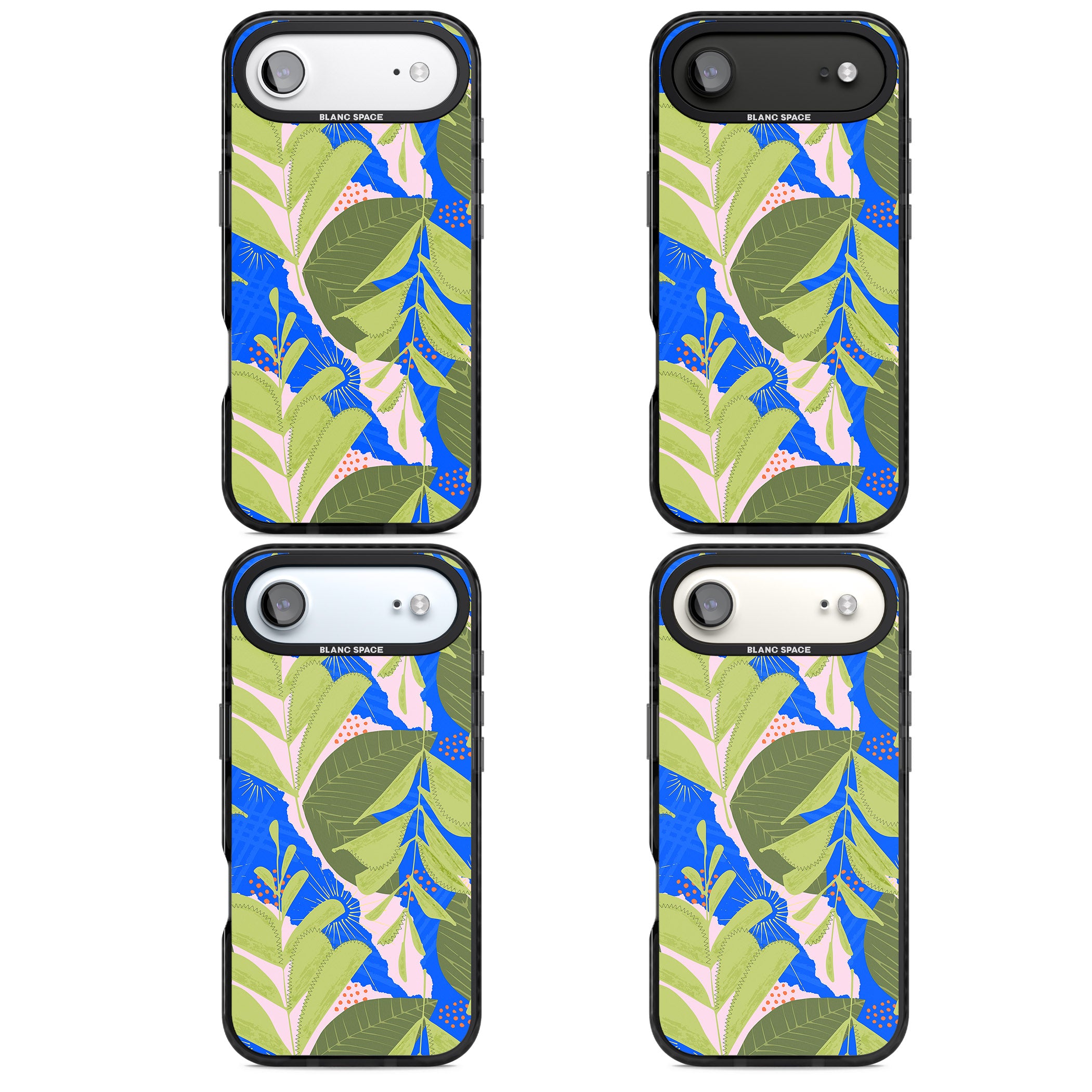 Fern Leaves Abstract Pattern iPhone 17 Air Impact Black Phone Case APT Impact Protection