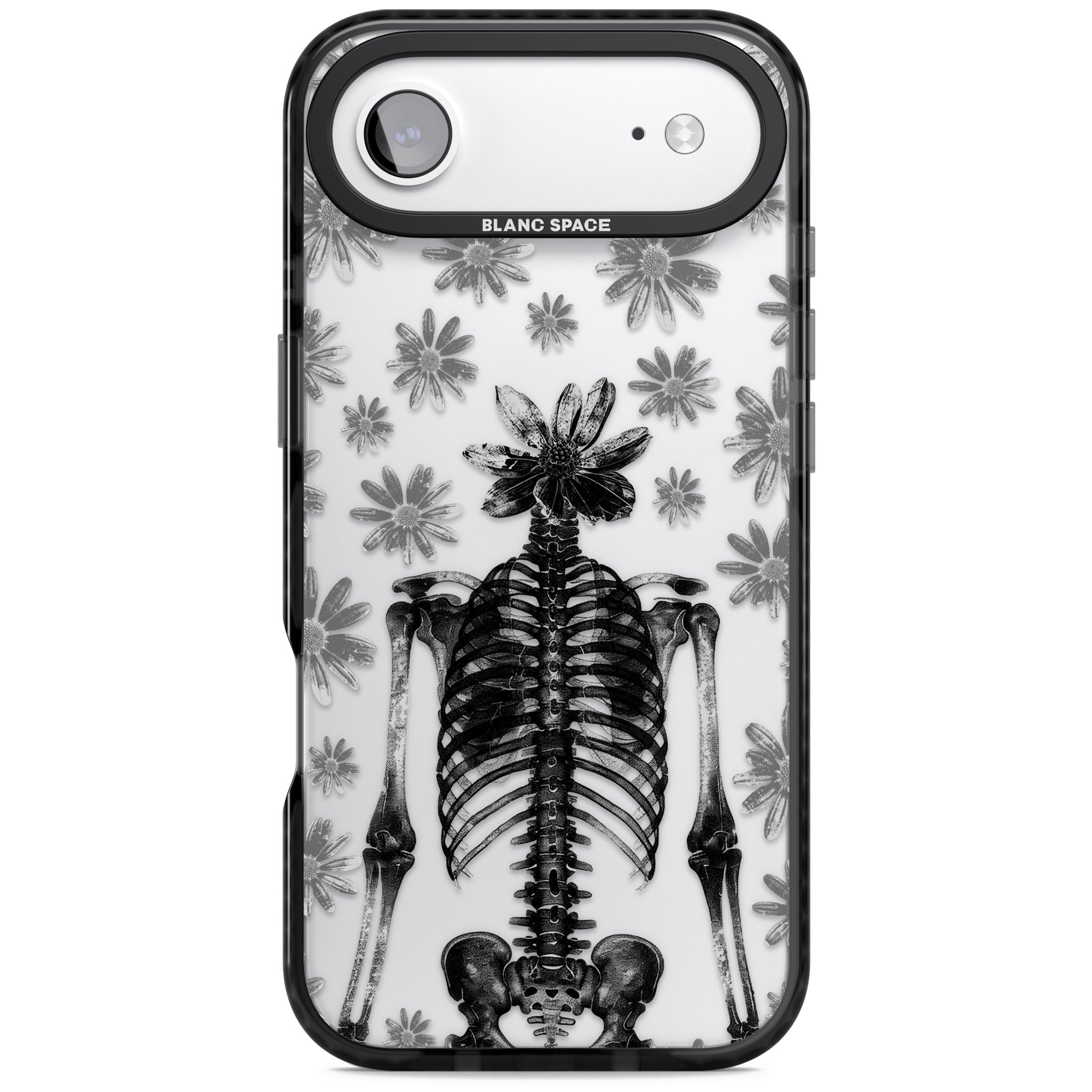 Skeleton Flower iPhone 17 Air Impact Black Phone Case