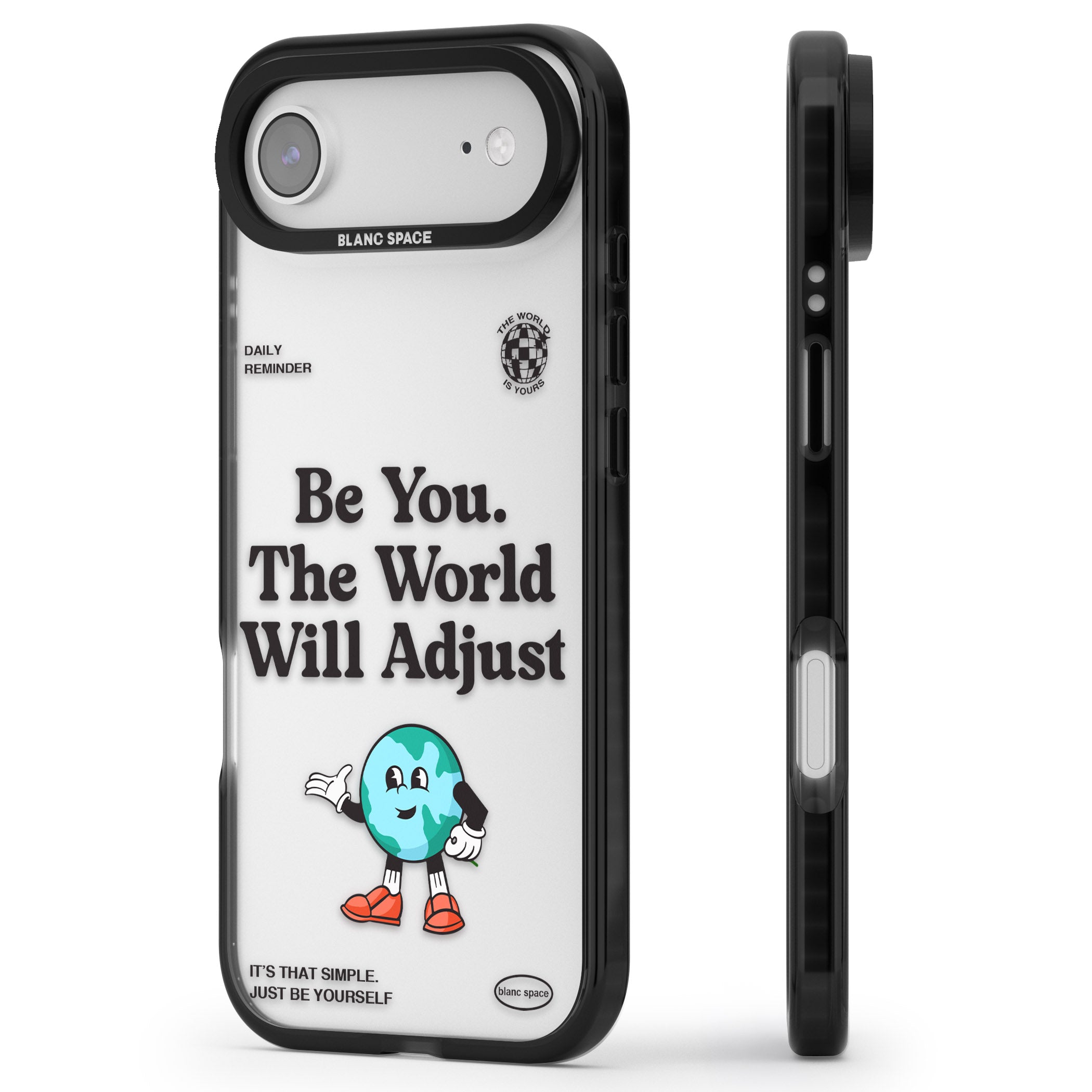 Be You The World Will Adjust iPhone 17 Air Impact Black Phone Case Side Profile