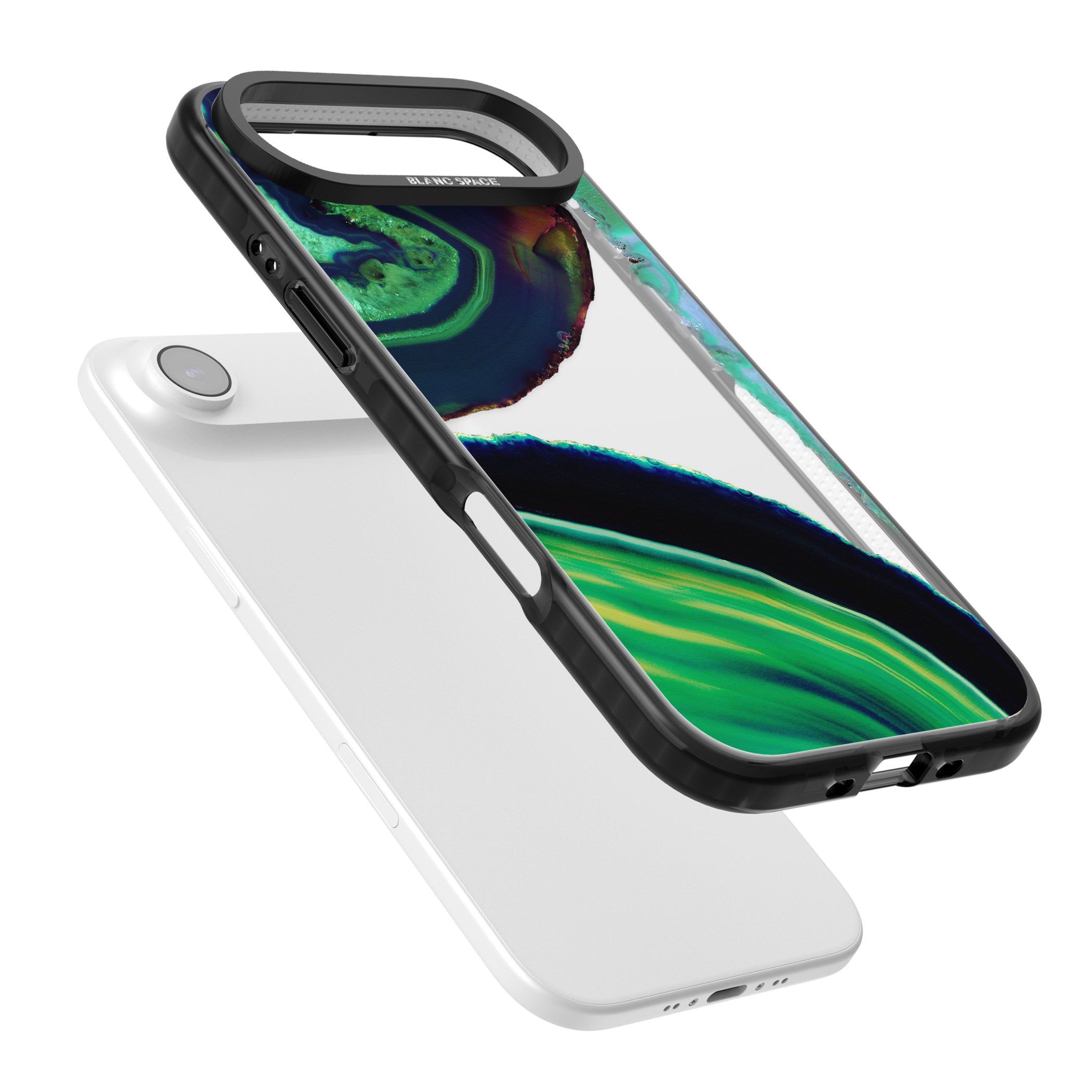 Green Geode Glow iPhone 17 Air Impact Black Phone Case Colours