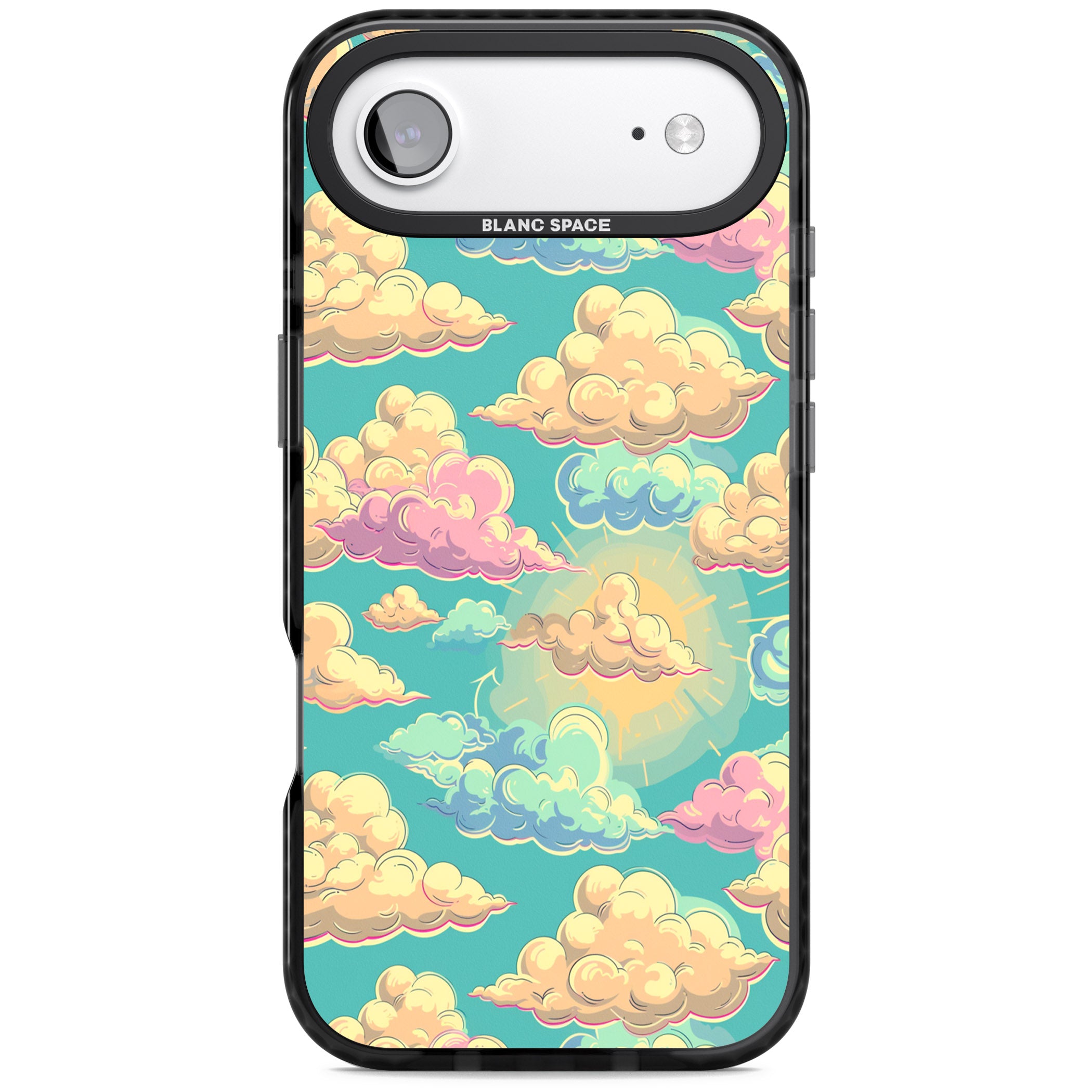 Pastel Clouds iPhone 17 Air Impact Black Phone Case