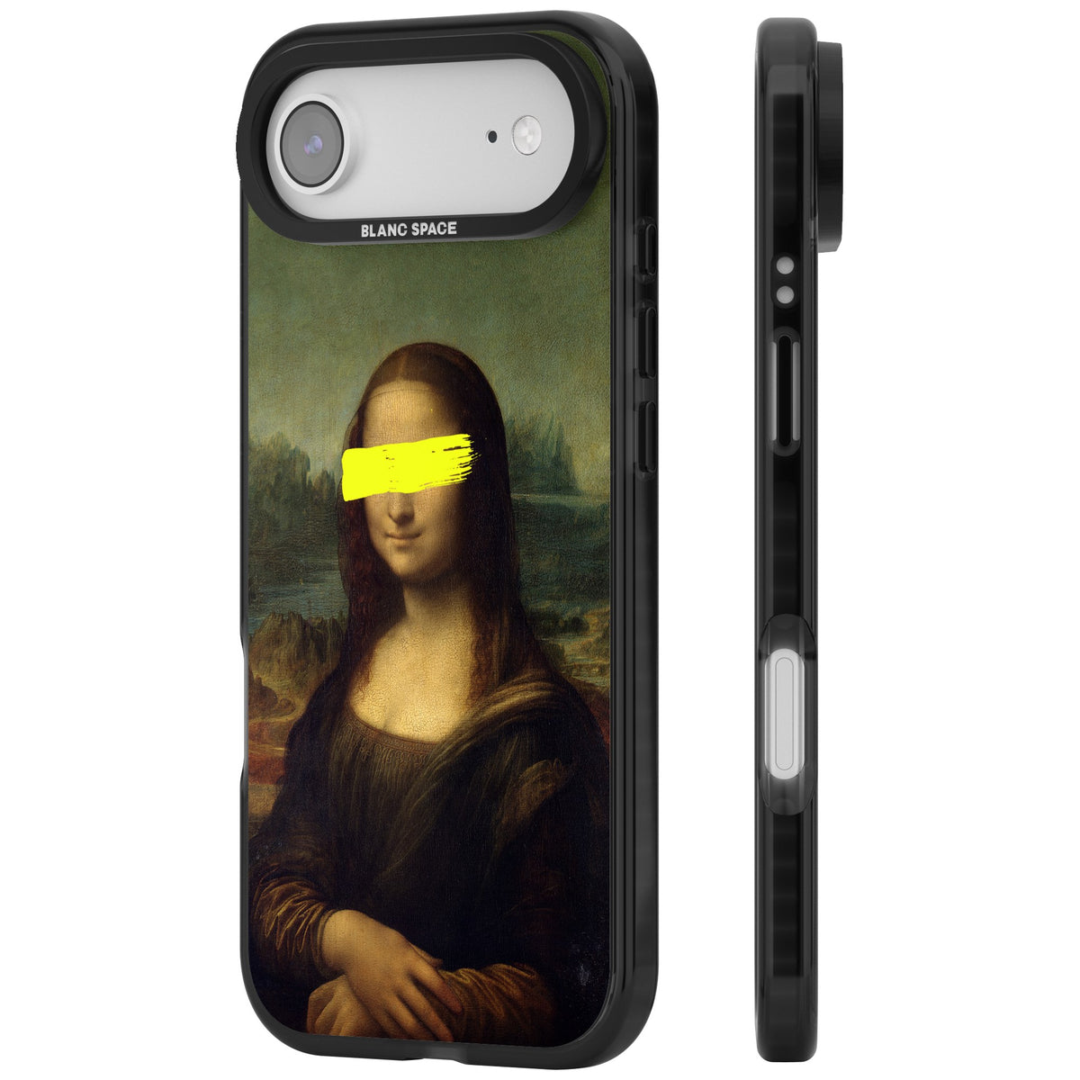 Vandaled Mona Lisa iPhone Air Impact Black Phone Case side