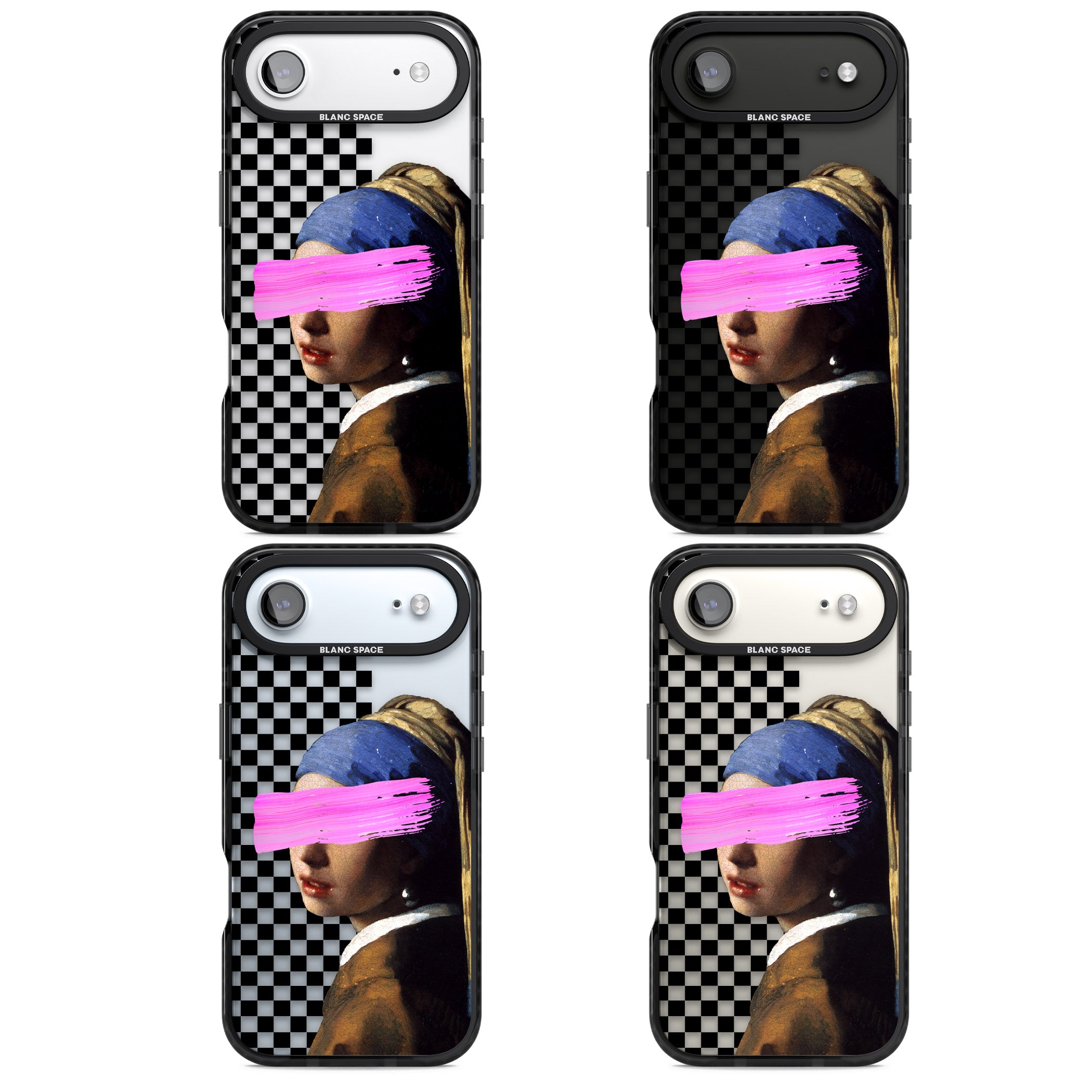 Abstract Pearl Girl iPhone 17 Air Impact Black Phone Case APT Impact Protection