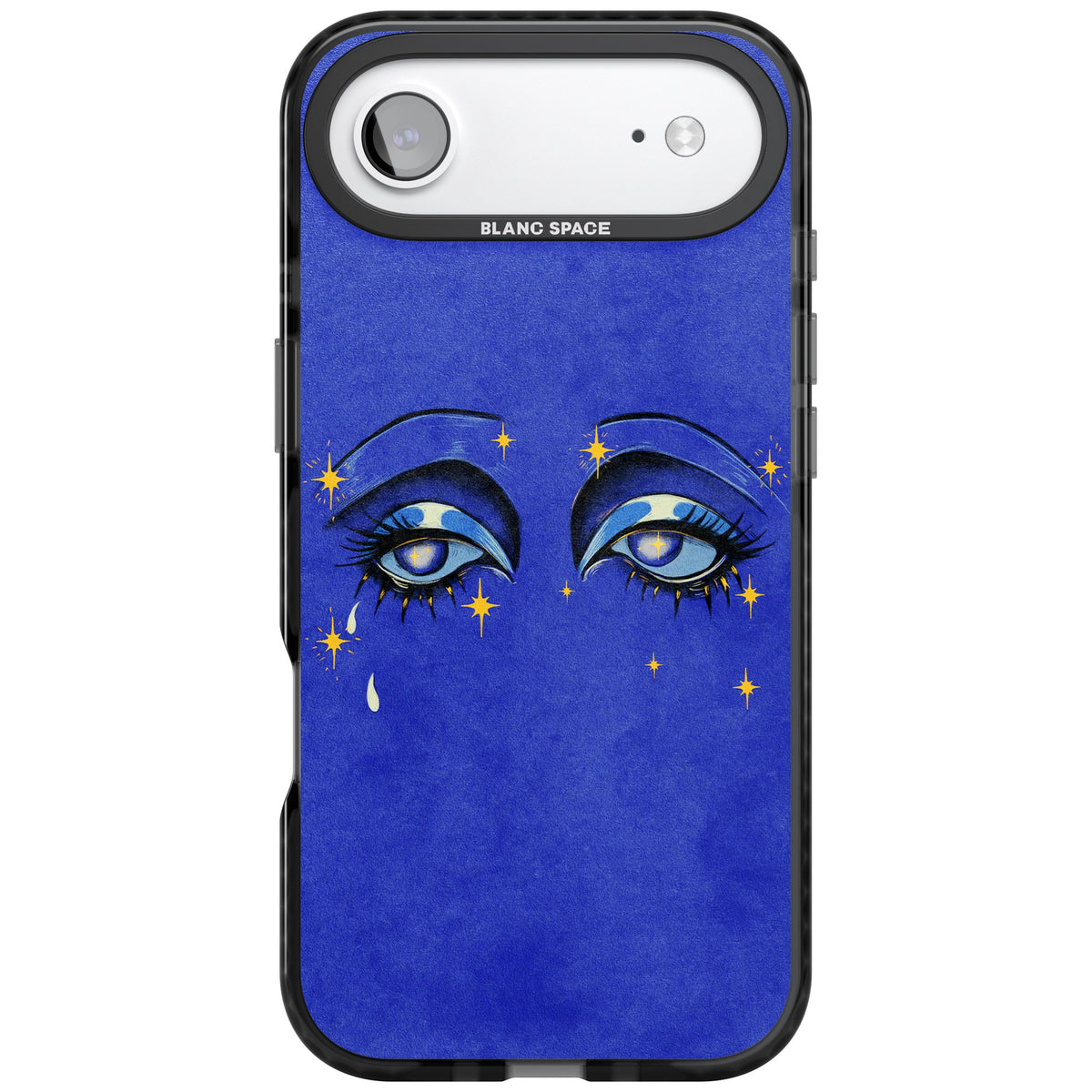 Blue Mystic Eyes iPhone Air Impact Black Phone Case front