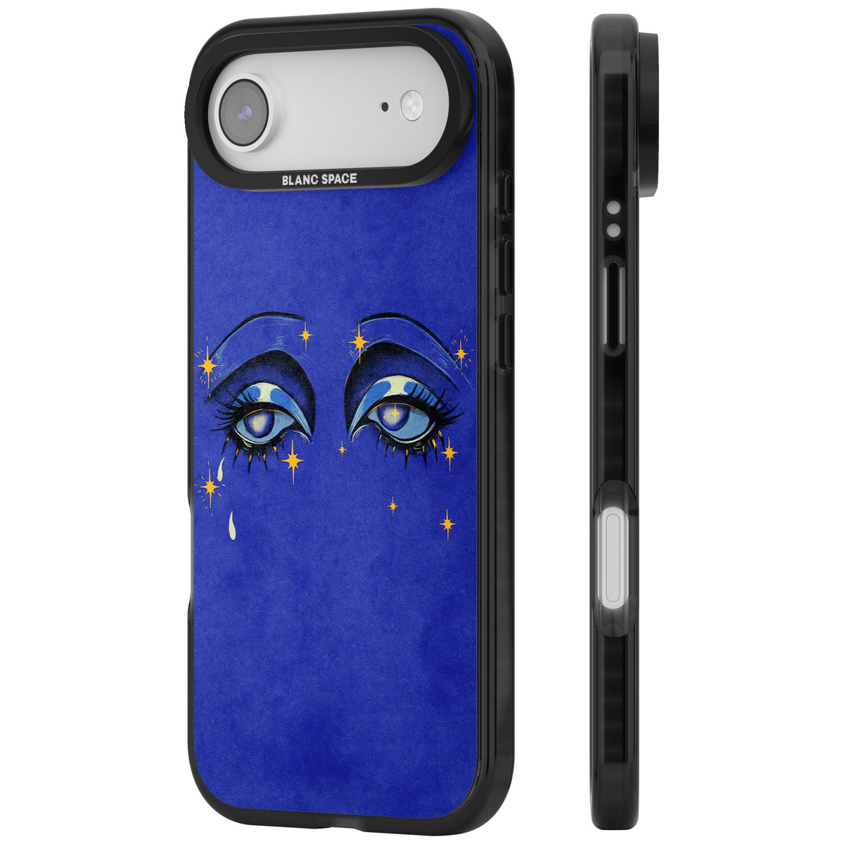 Blue Mystic Eyes iPhone Air Impact Black Phone Case side