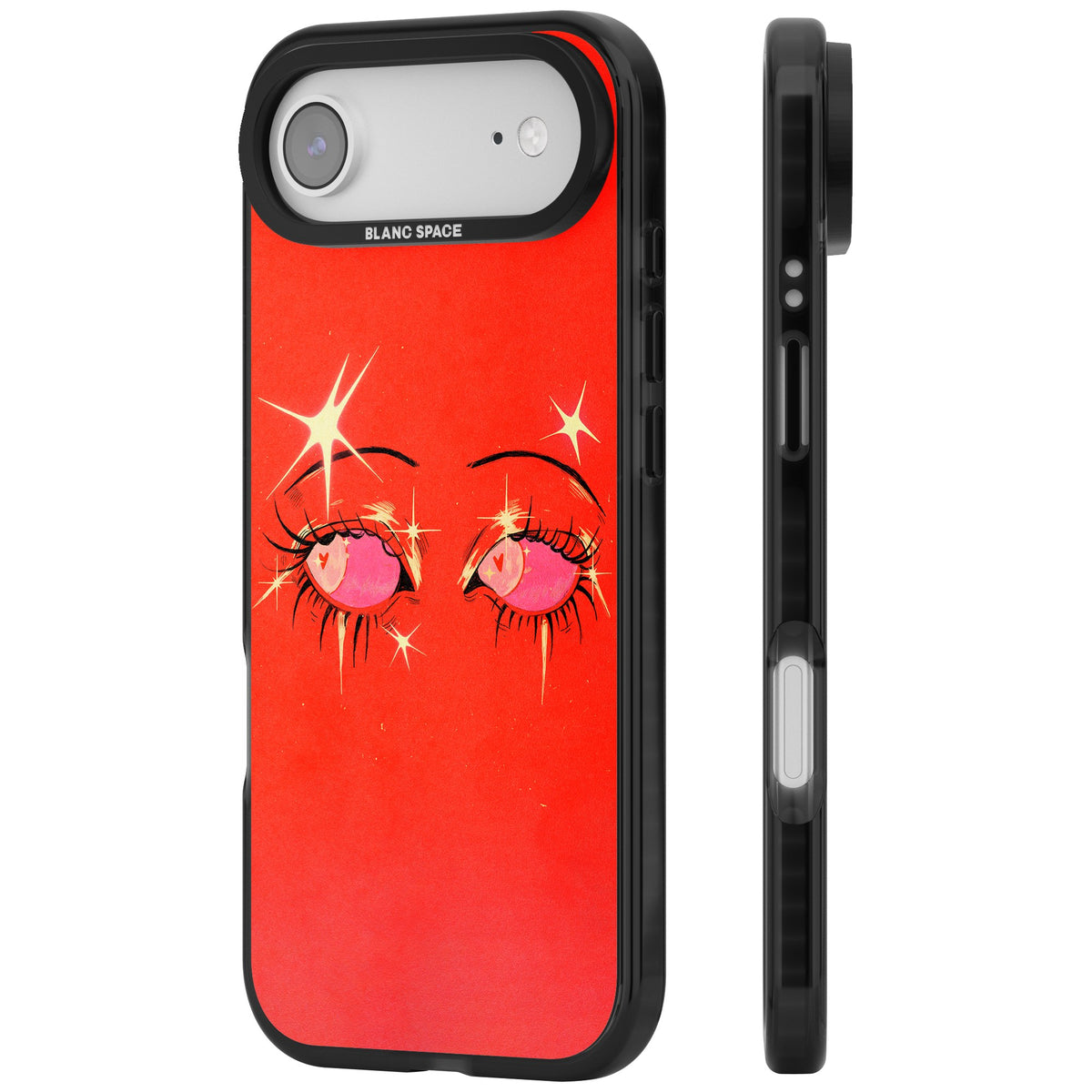 Pink Ethereal Eyes iPhone Air Impact Black Phone Case side