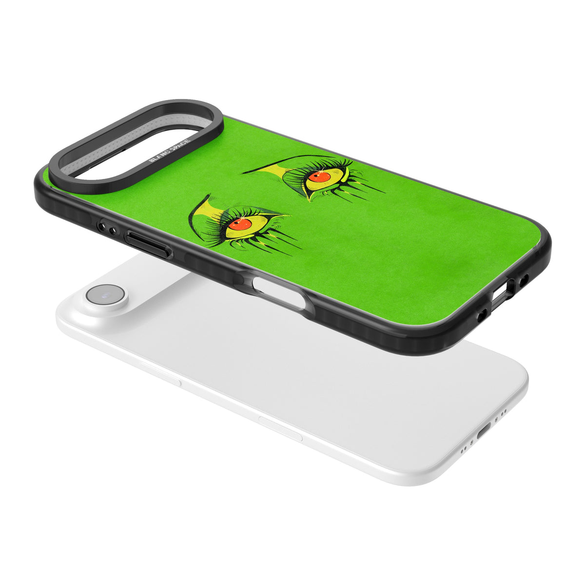 Green Enchanted Eyes iPhone Air Impact Black Phone Case angled