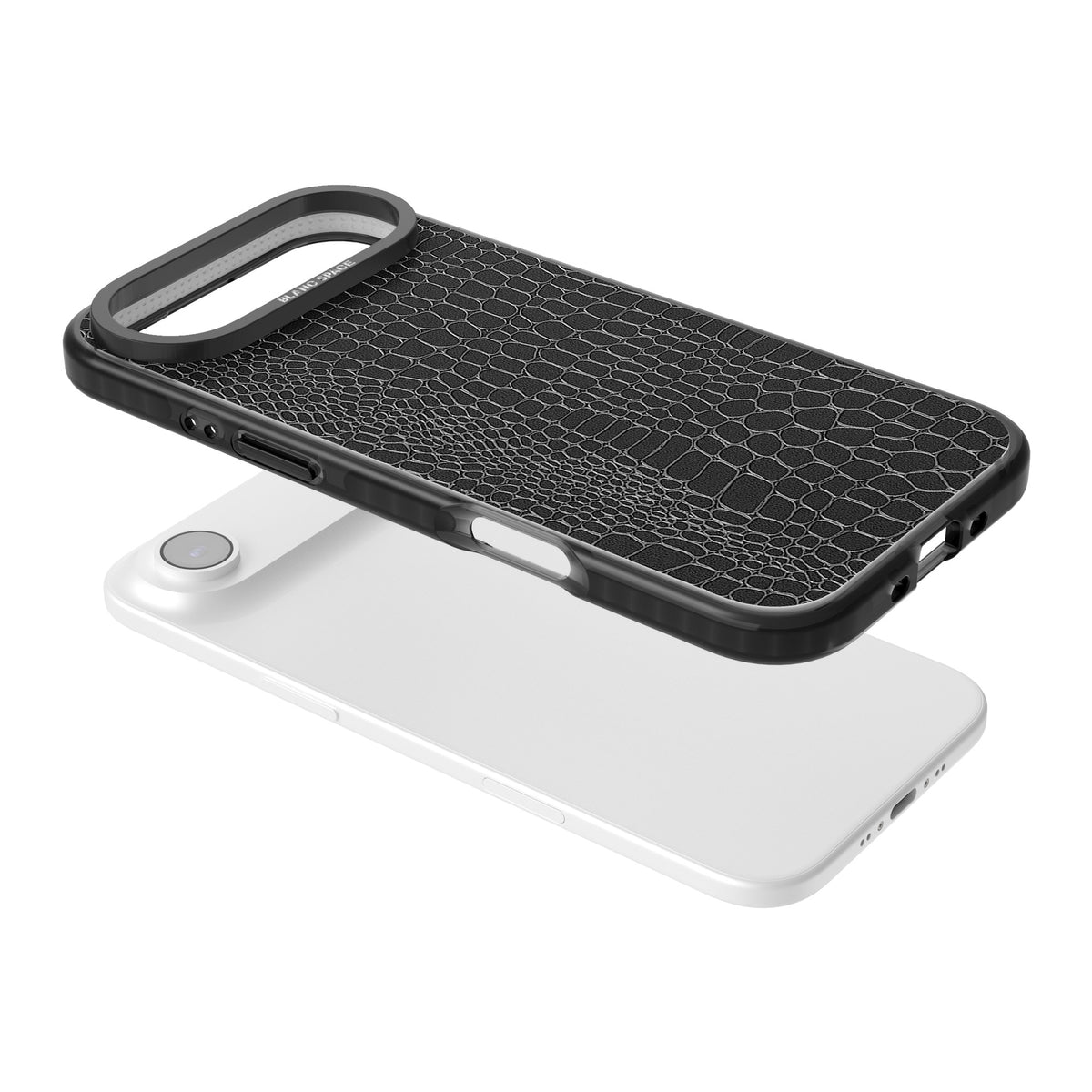 Black Snakeskin iPhone Air Impact Black Phone Case angled