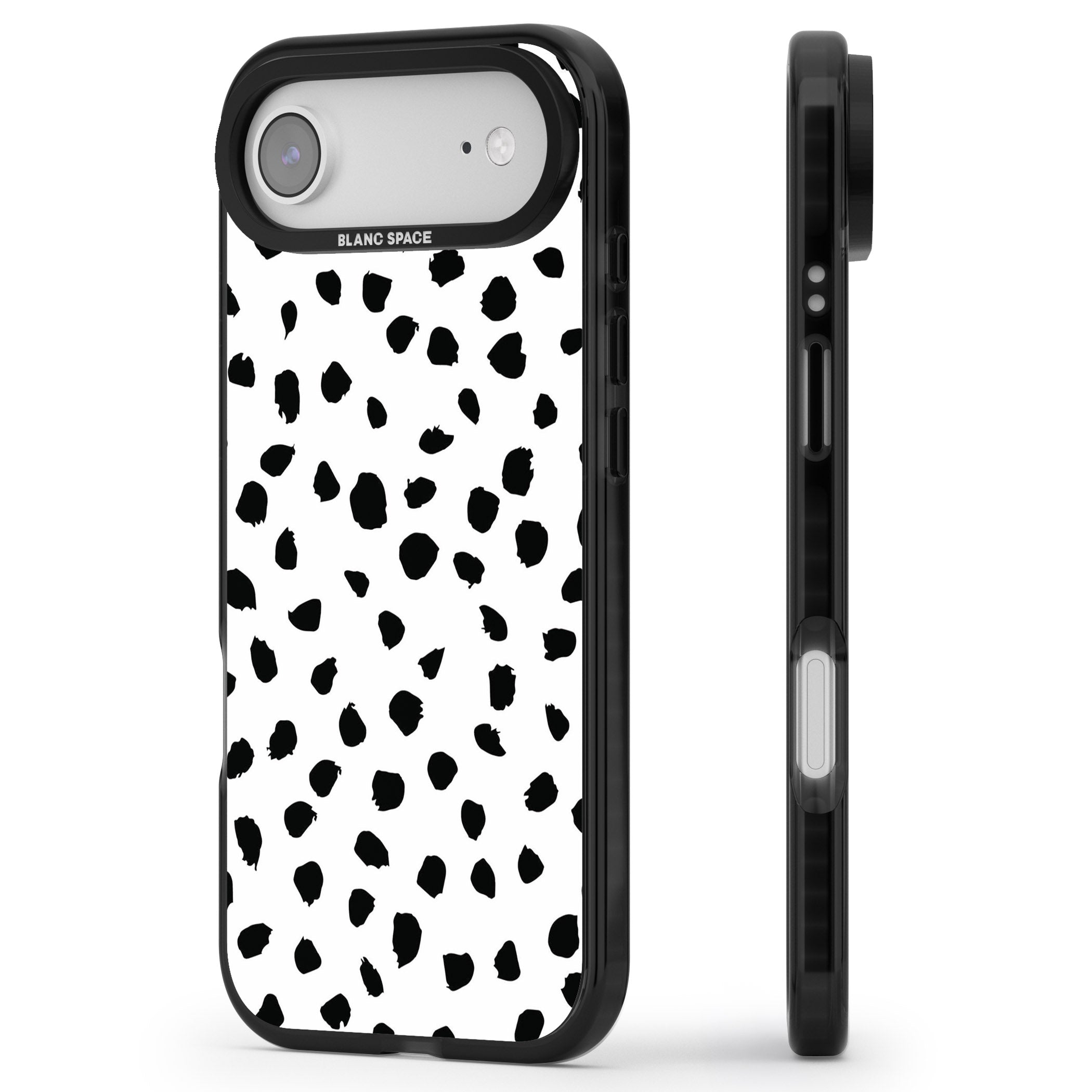 Dalmatian Print iPhone 17 Air Impact Black Phone Case Side Profile