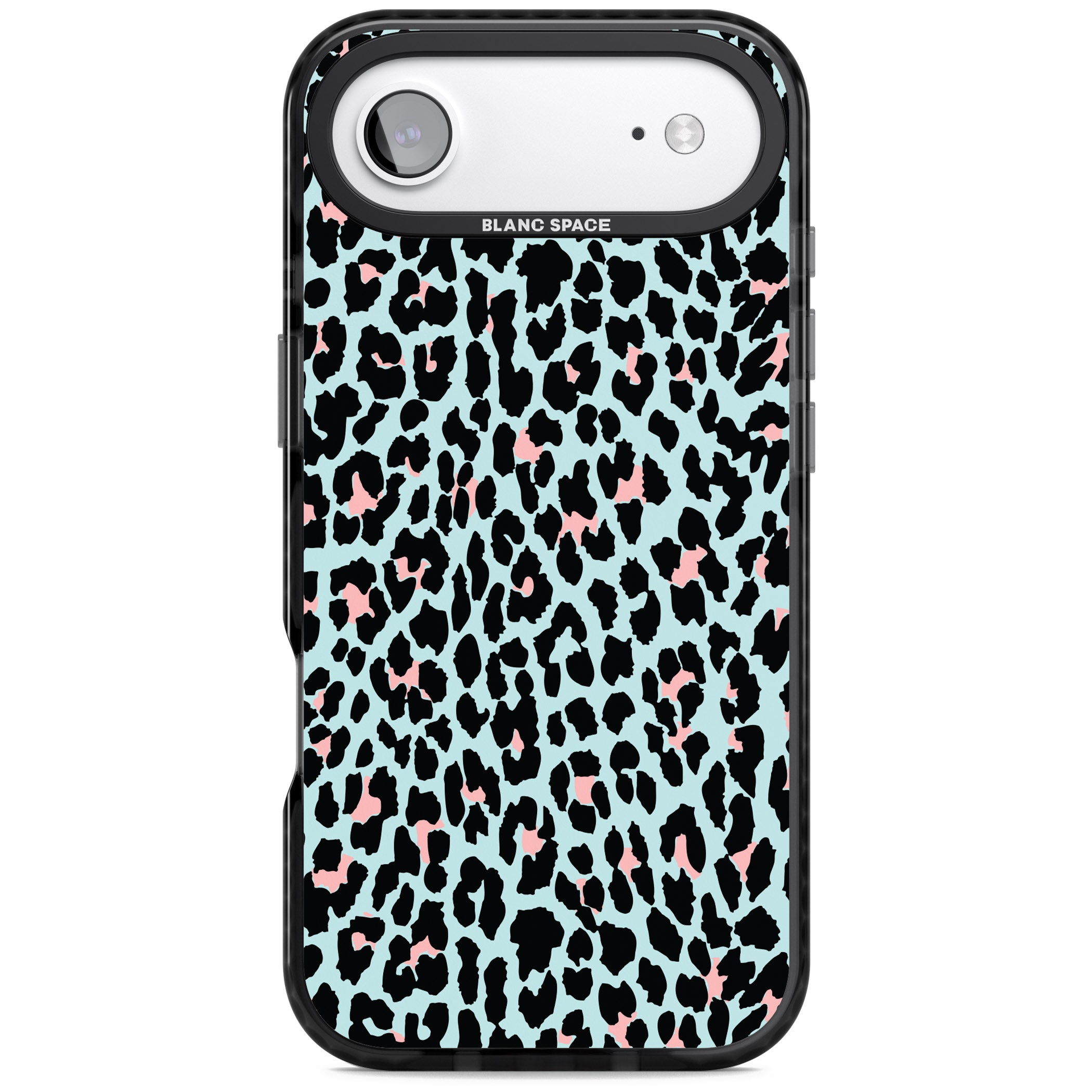 Pastel Blue & Pink Leopard Print iPhone 17 Air Impact Black Phone Case