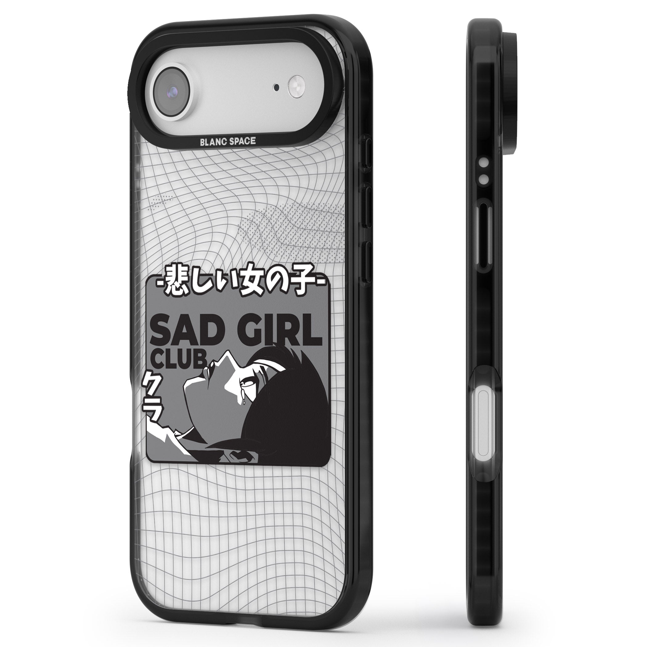 Sad Girl Club iPhone 17 Air Impact Black Phone Case Side Profile