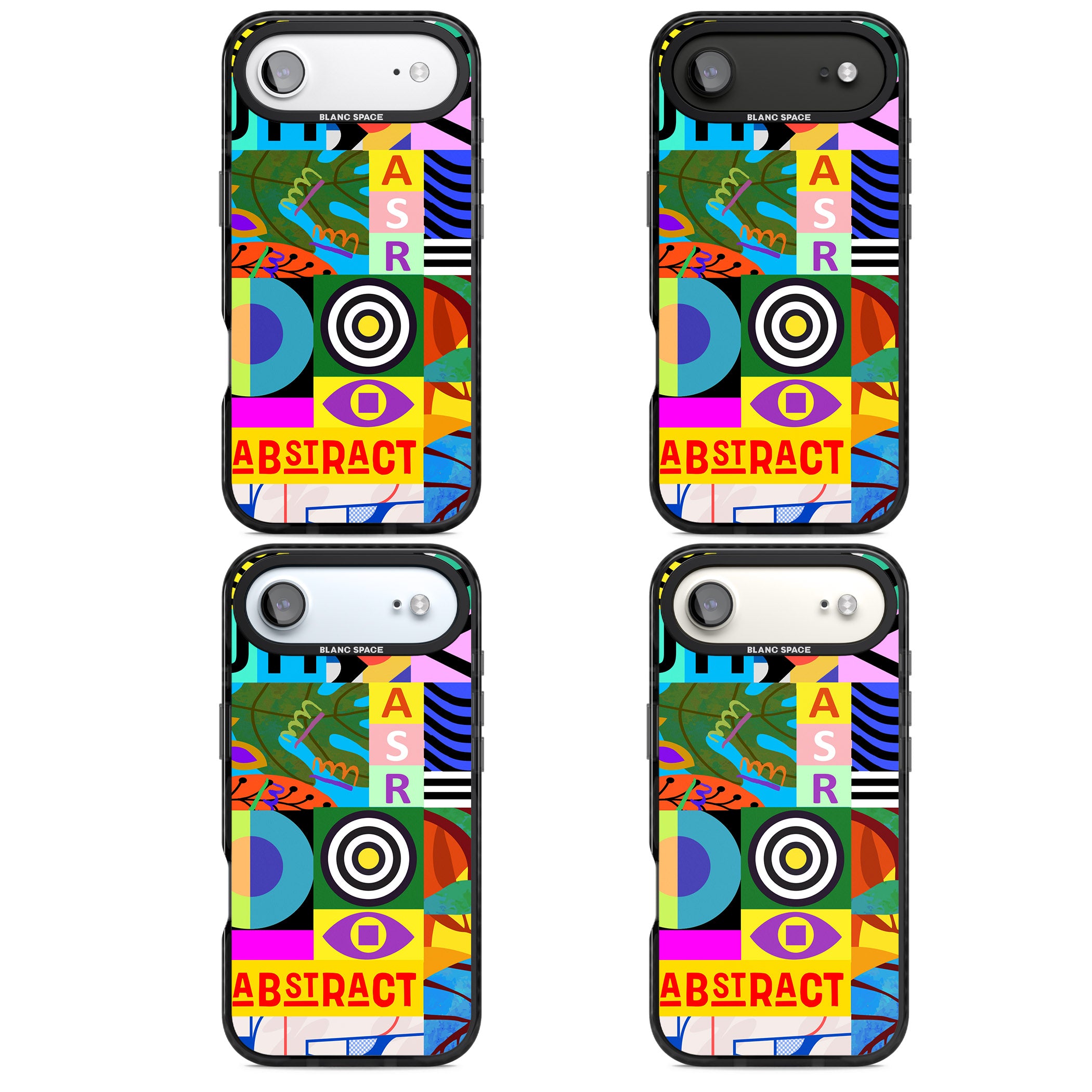 Abstract Pattern Patchwork iPhone 17 Air Impact Black Phone Case APT Impact Protection
