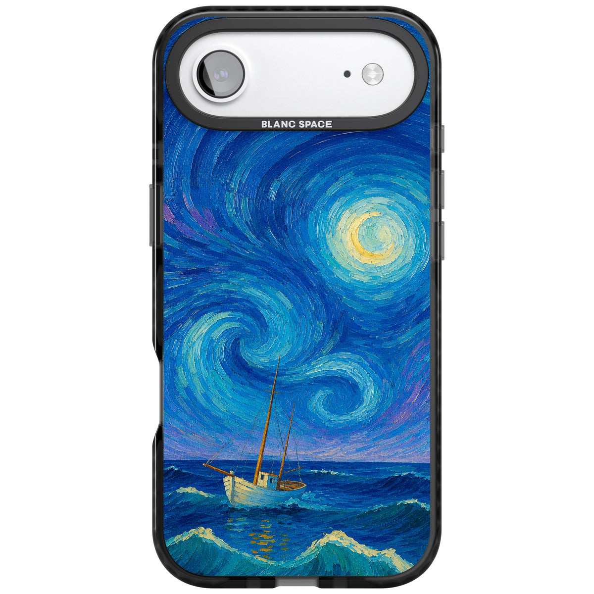 Moonlit Tide iPhone Air Impact Black Phone Case front