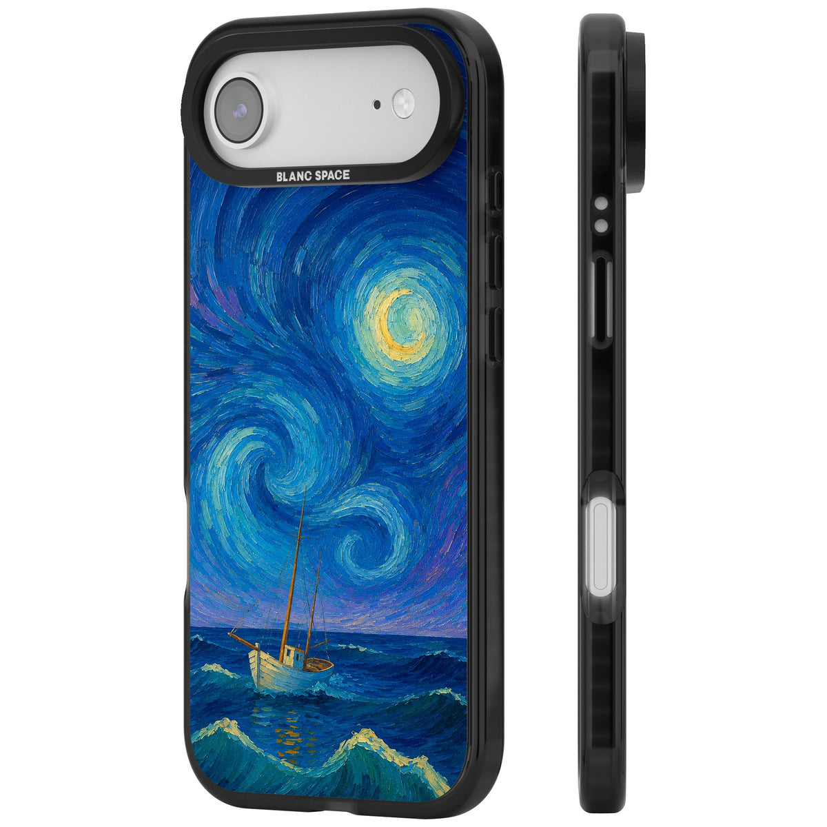 Moonlit Tide iPhone Air Impact Black Phone Case side