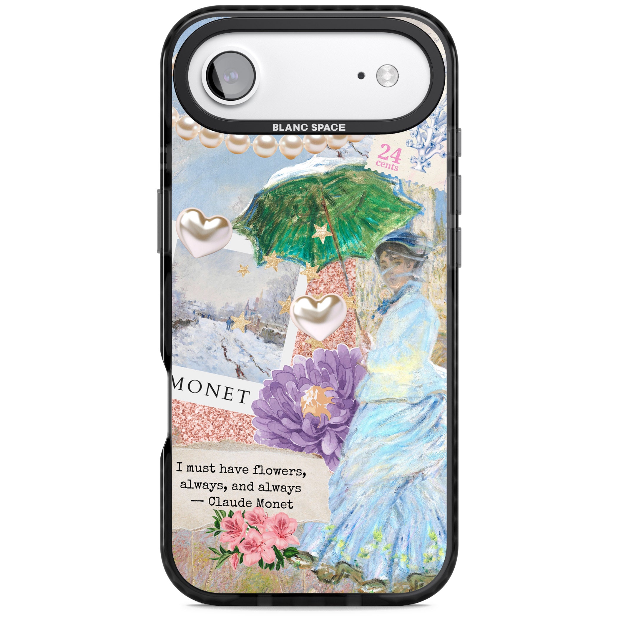 Monet 'Must Have Flowers' Collage iPhone 17 Air Impact Black Phone Case