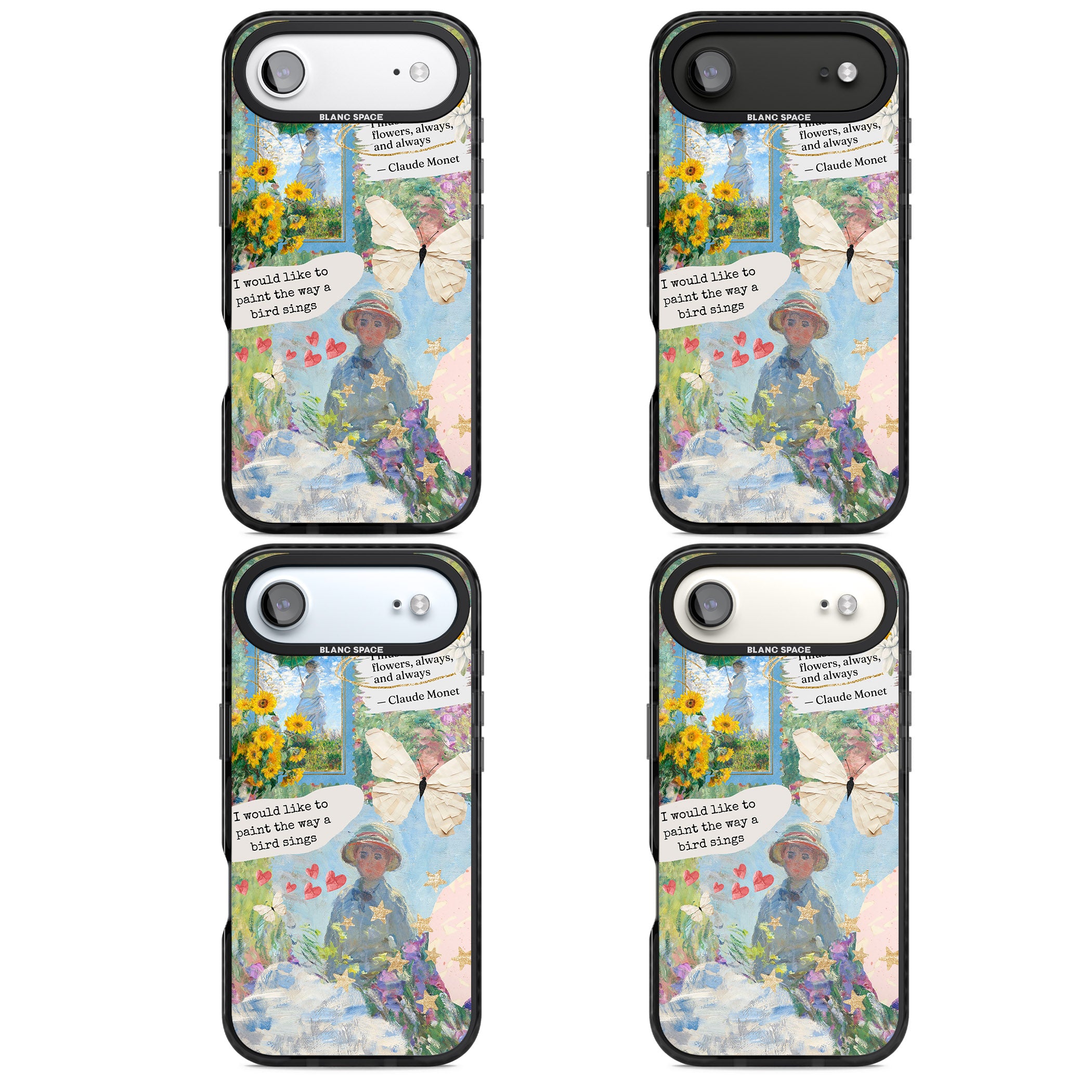 Monet 'Way A Bird Sings' Collage iPhone 17 Air Impact Black Phone Case APT Impact Protection
