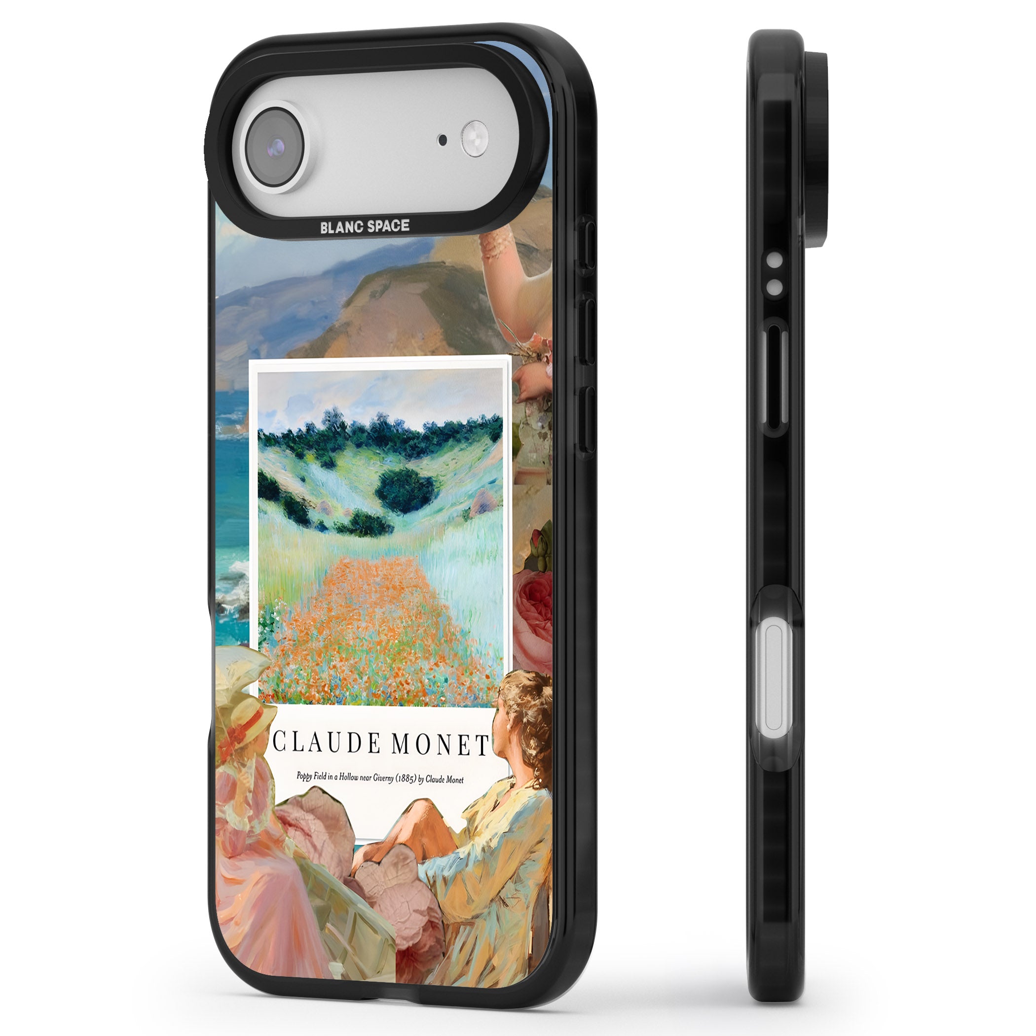 Monet Poppy Field iPhone 17 Air Impact Black Phone Case Side Profile
