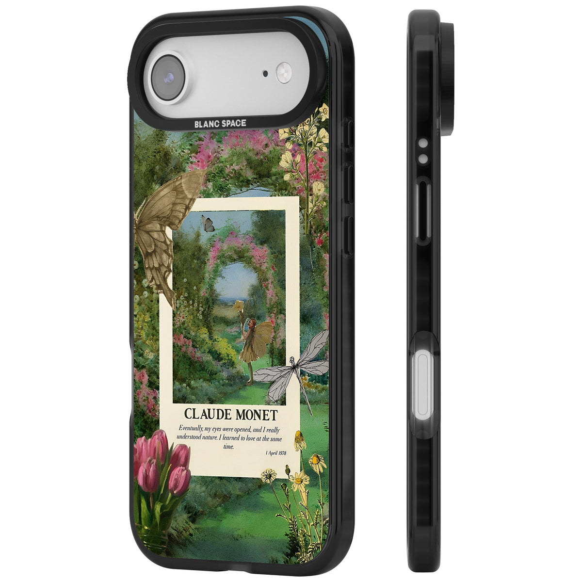 Monet Fairy Garden iPhone Air Impact Black Phone Case side
