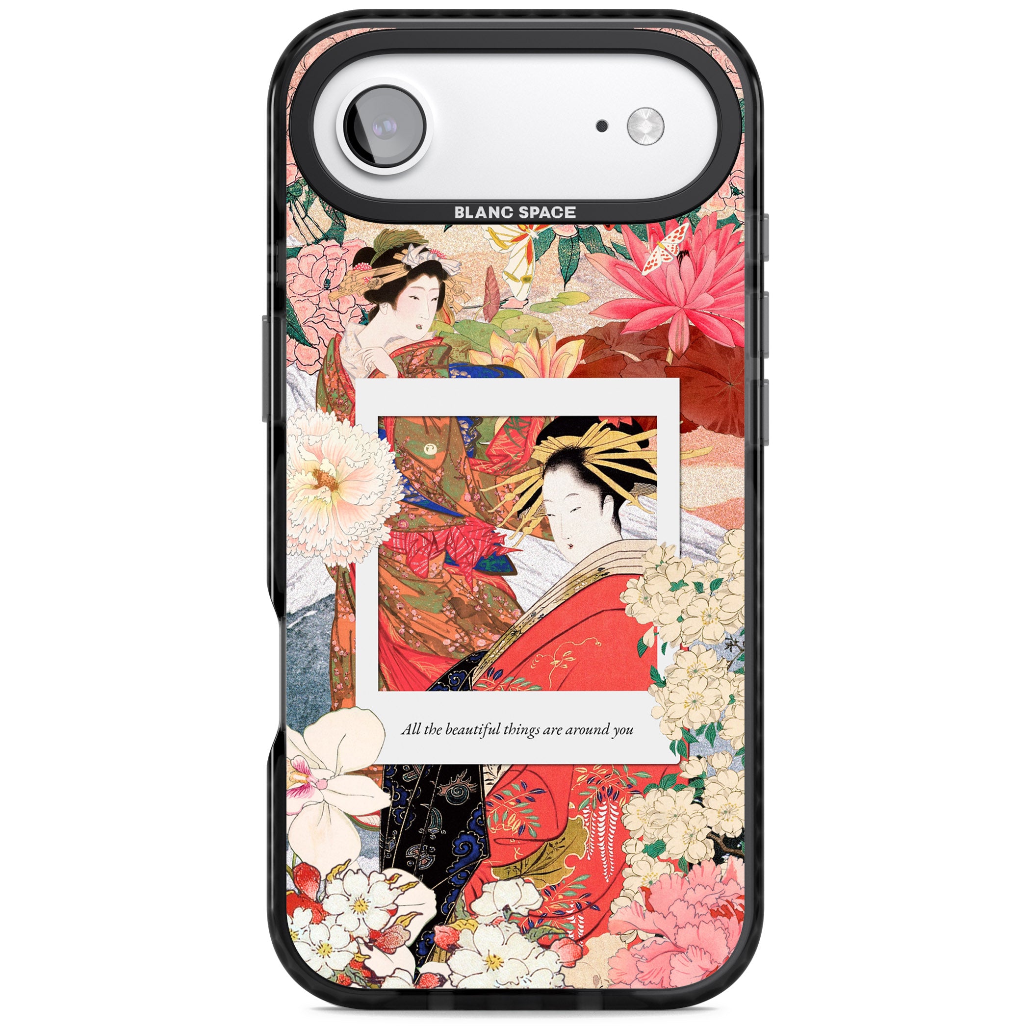 Woodblock Geisha iPhone 17 Air Impact Black Phone Case