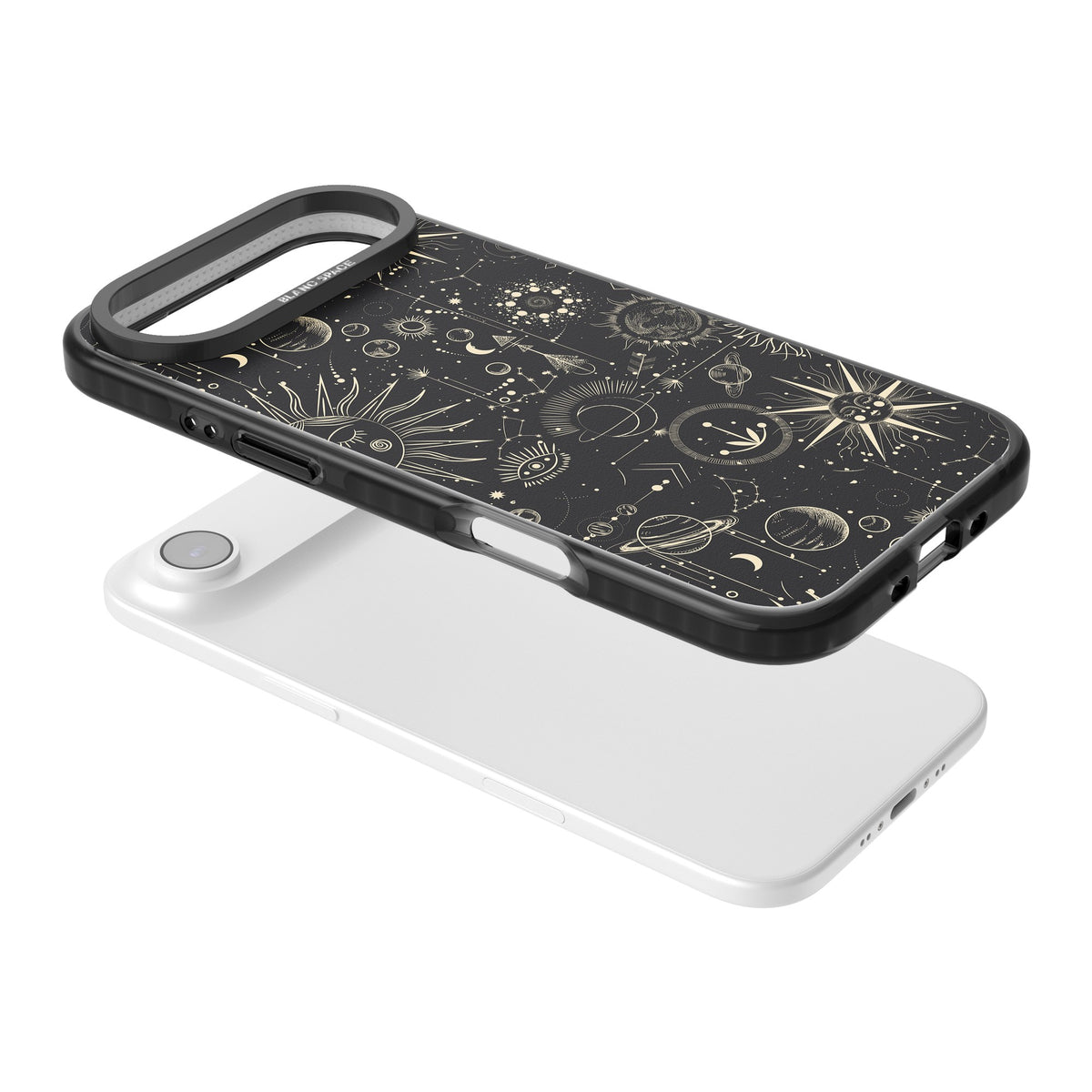 Cosmic Suns And Planets iPhone Air Impact Black Phone Case angled